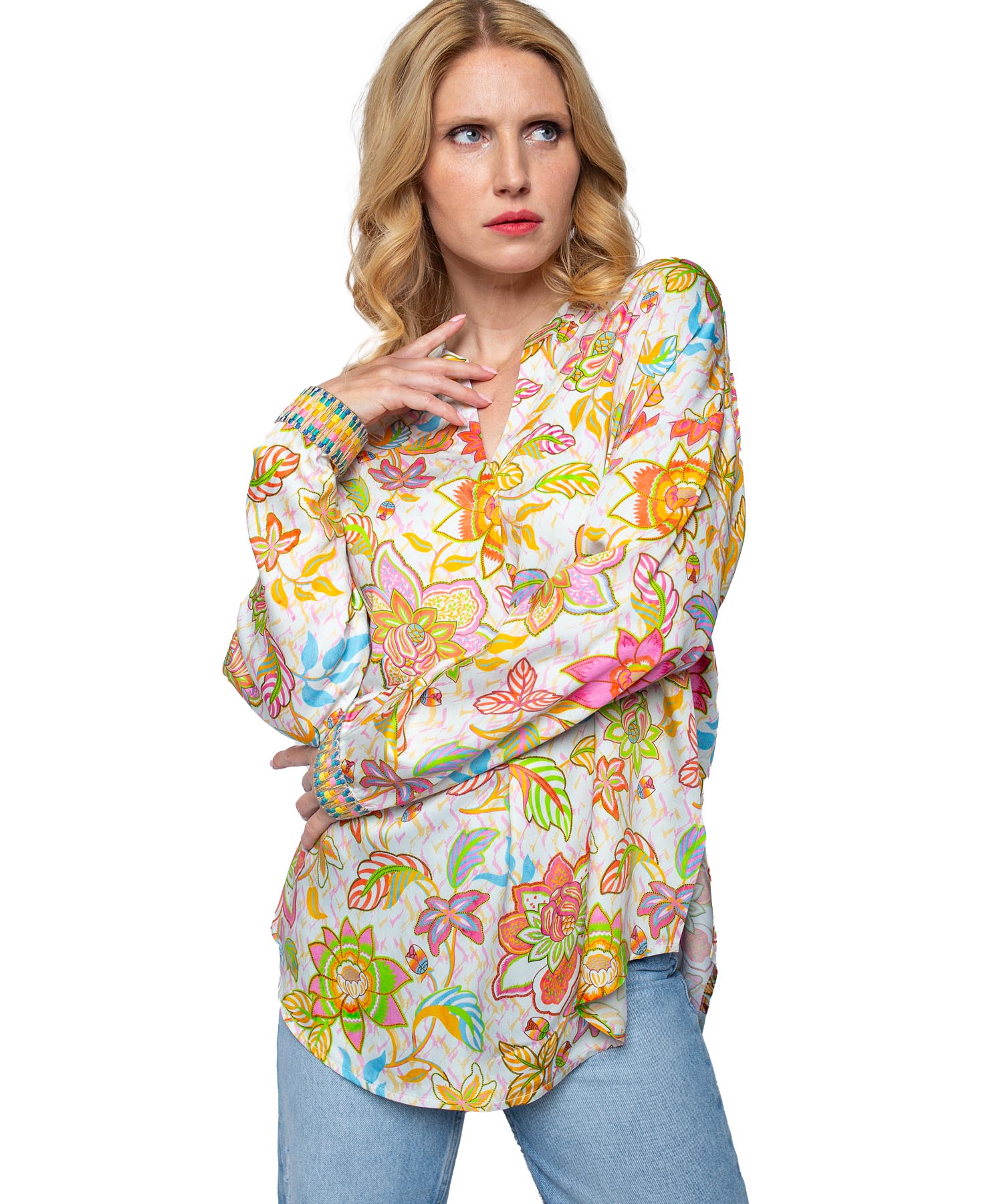 Emily van den Bergh Bluse im multicolour Blumen Druck aus Viskose