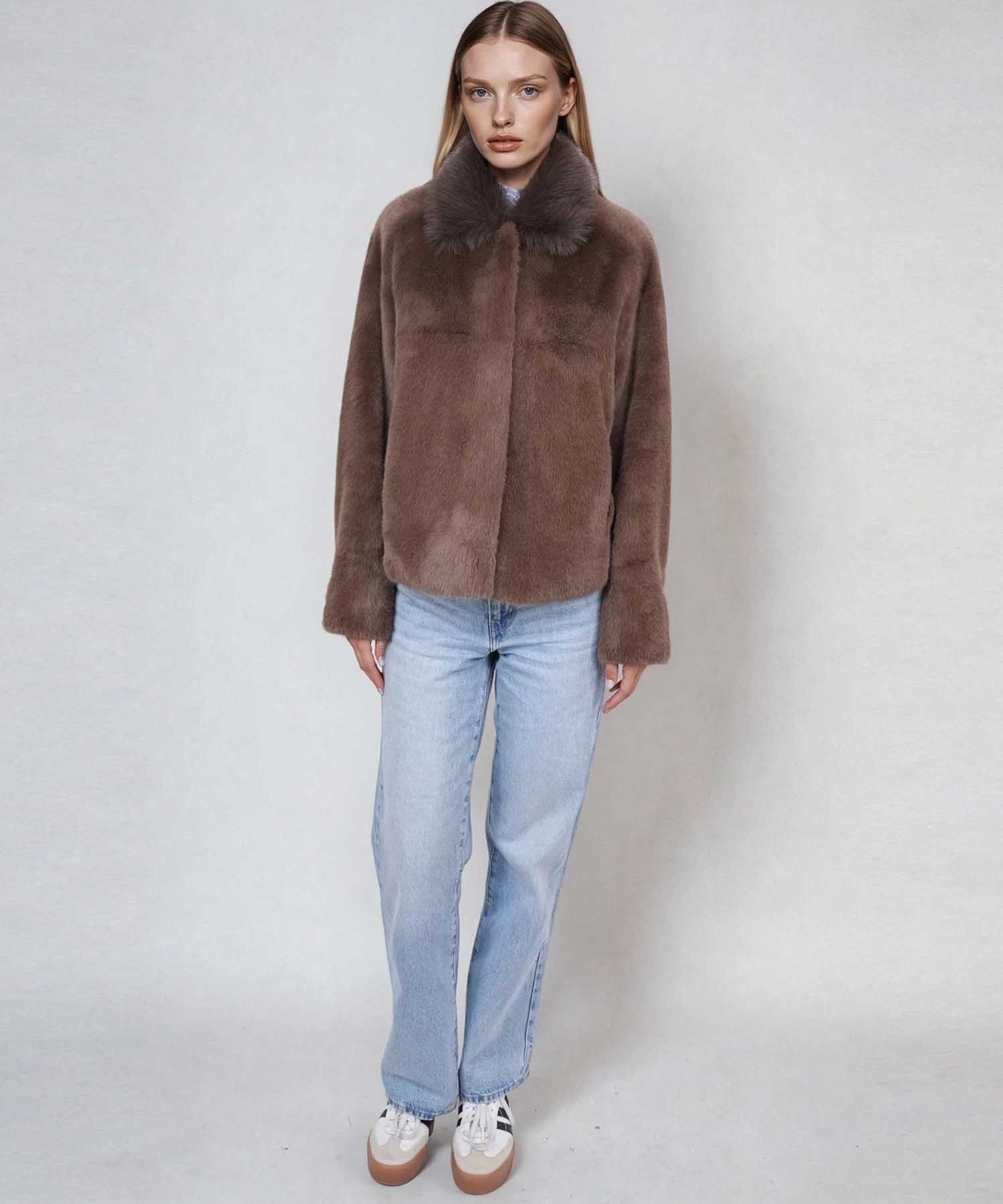 Blonde No. 8 Wendejacke TARA aus Webpelz in Braun | Modehaus Wörmann