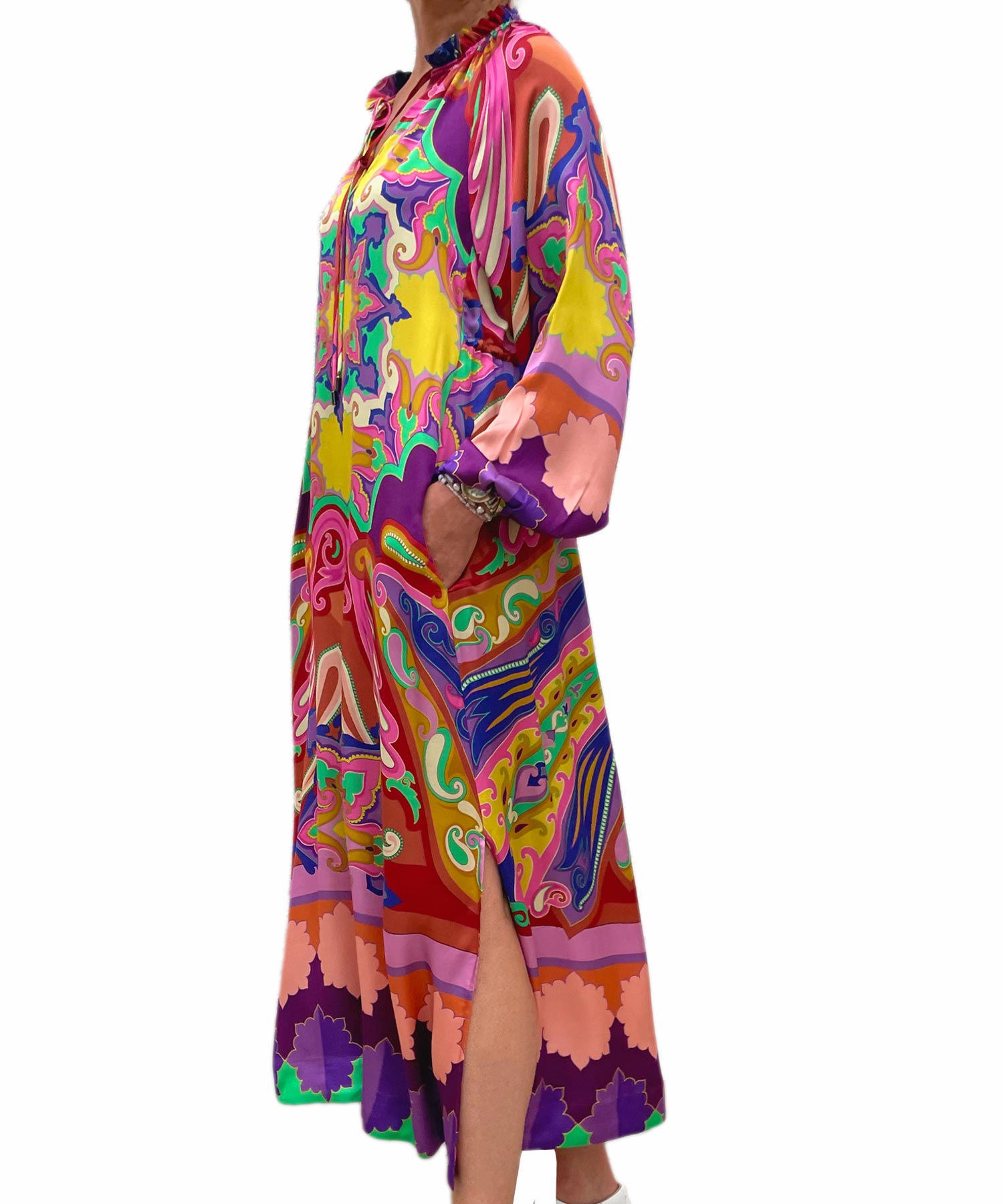 Grace langes Kleid im grafischen Druck