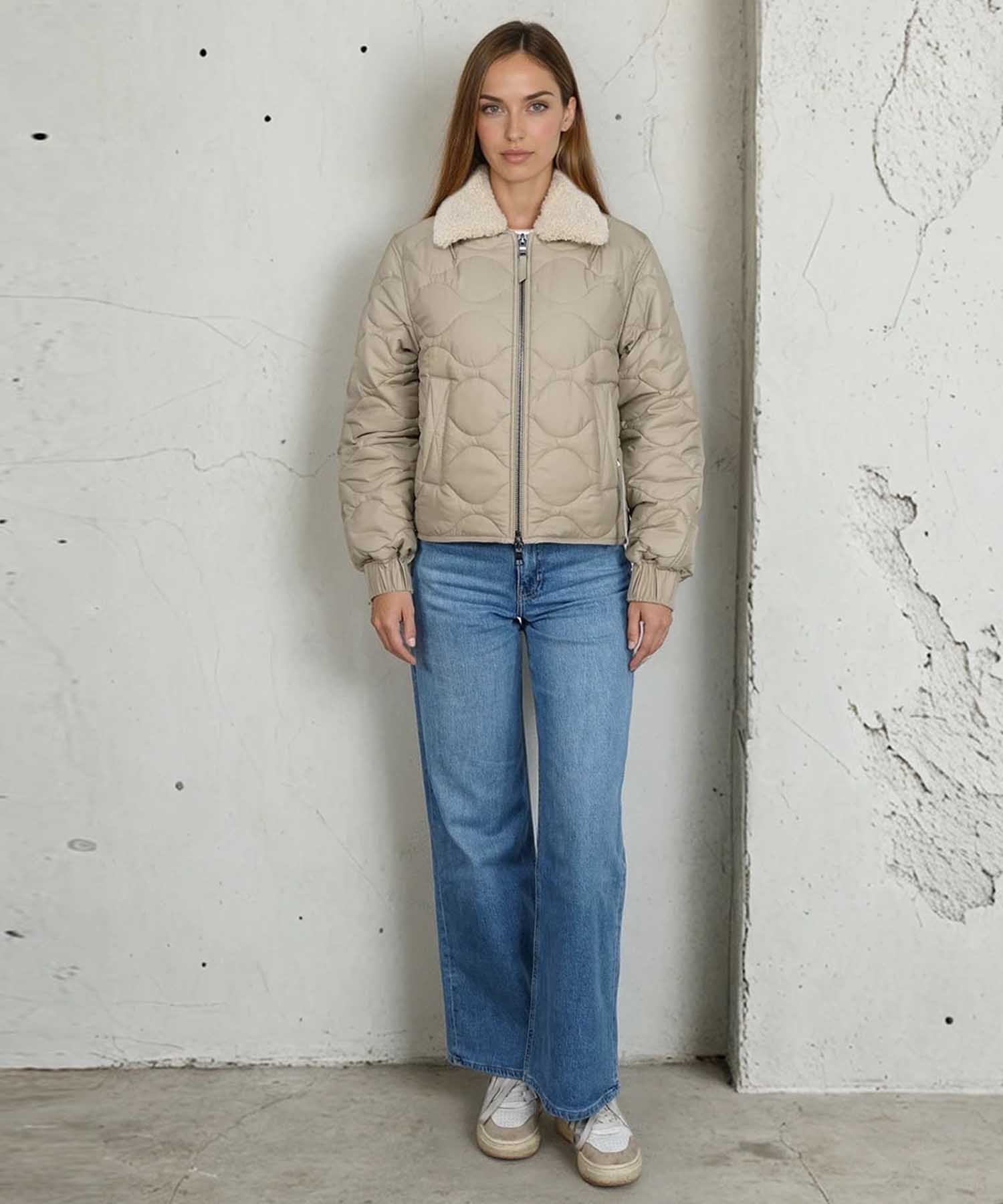 Como No. 1 Steppjacke Massa mit abnehmbaren Webpelzkragen
