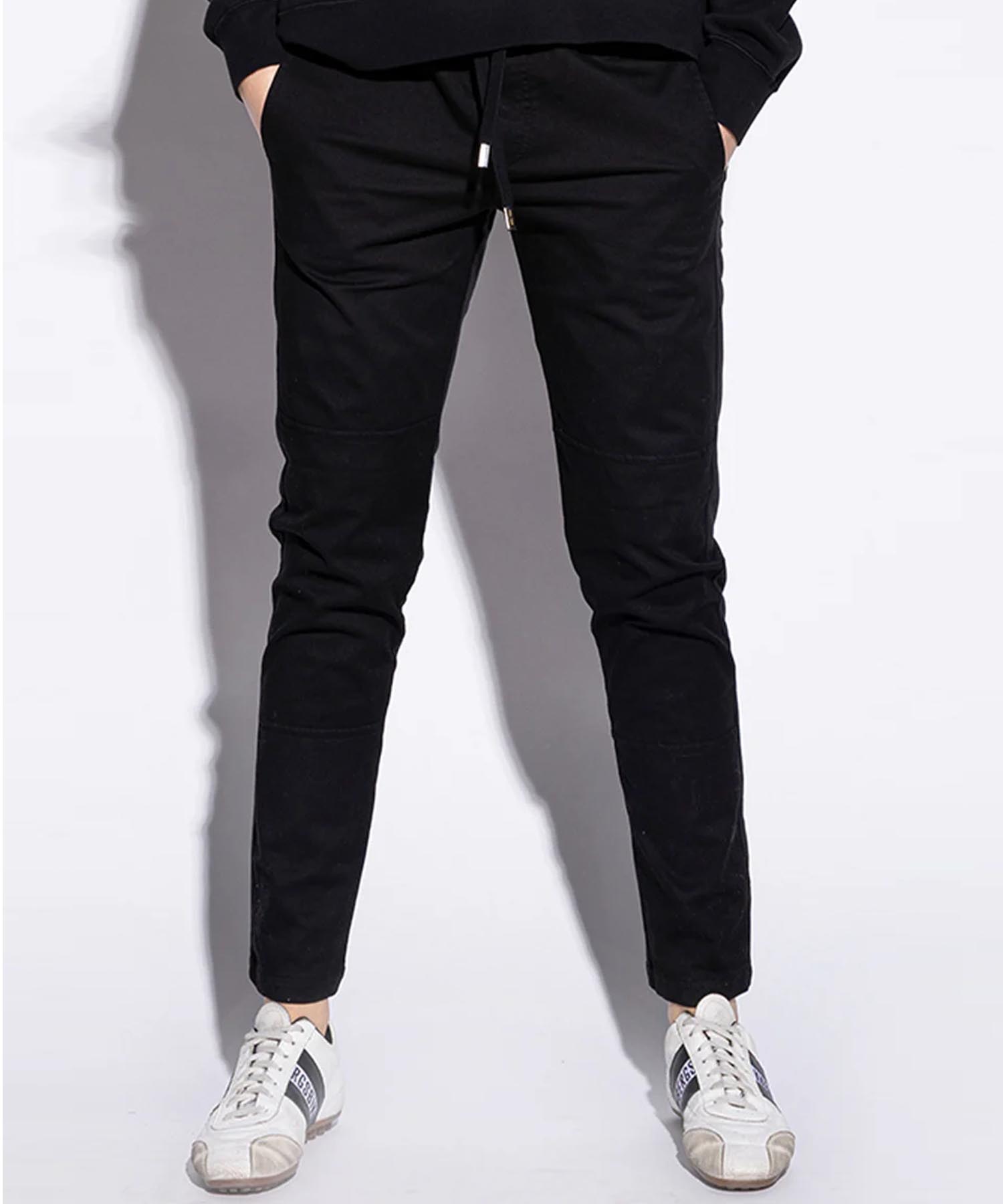 Hose You Two im Materialmix in schwarz Hose You Two im Materialmix in schwarz