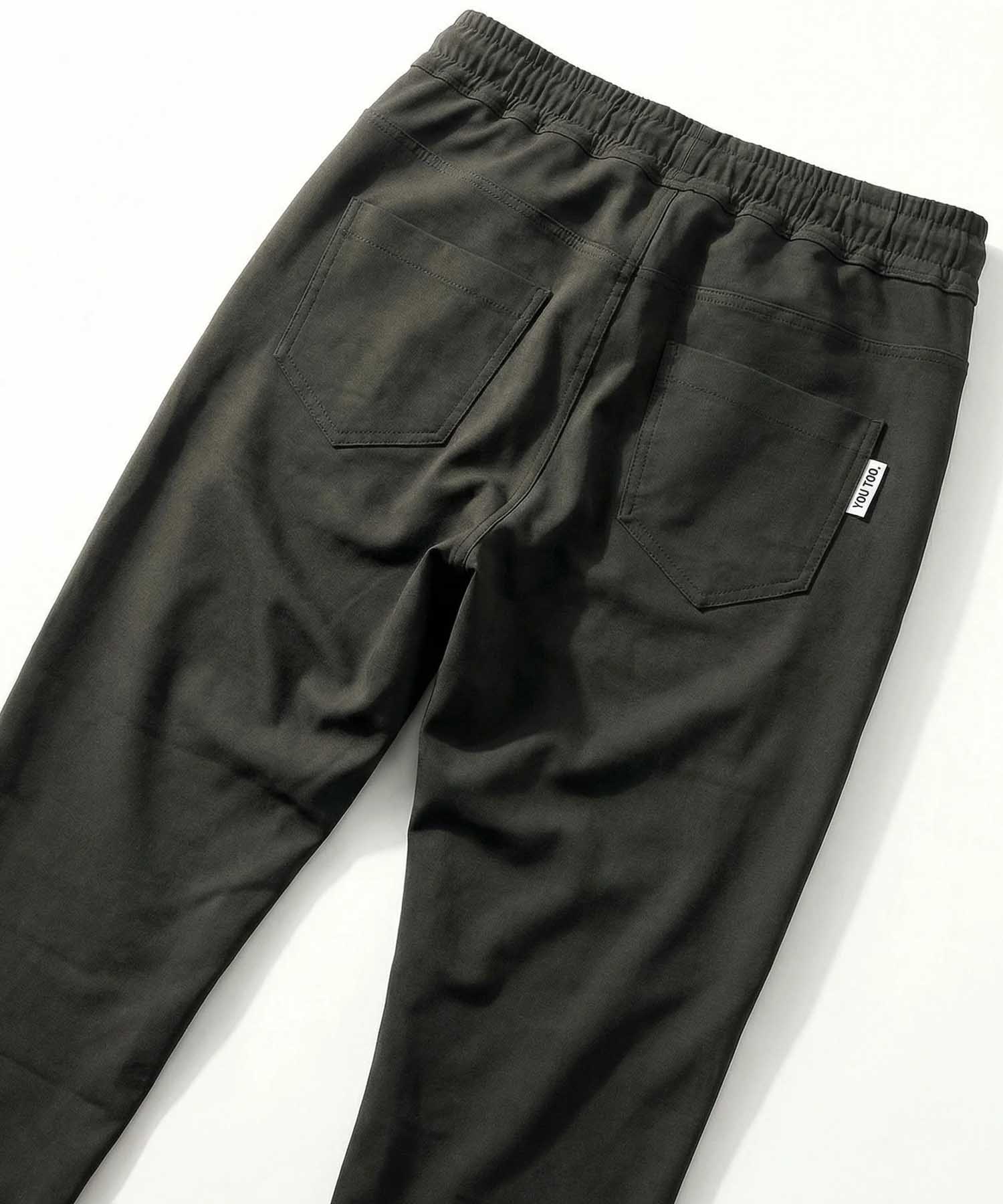 YOU TWO Hose im Materialmix in schwarz