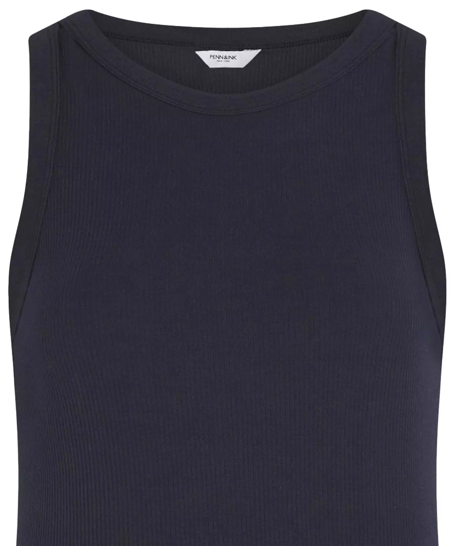 Penn and Ink Top aus Baumwolle in Rippenstruktur in navy