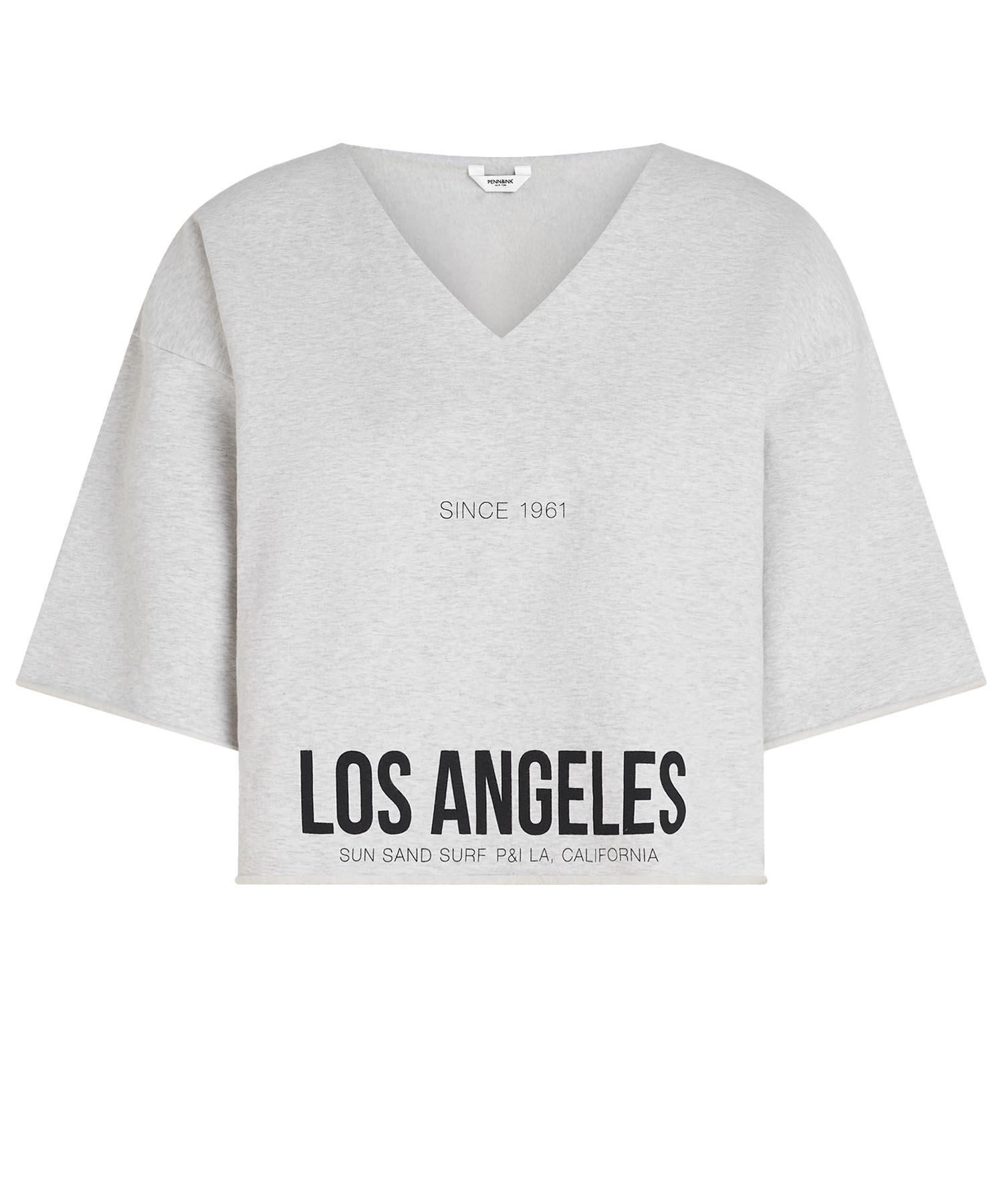 PENN&INK N.Y kurzes Sweat in silbergraumelange