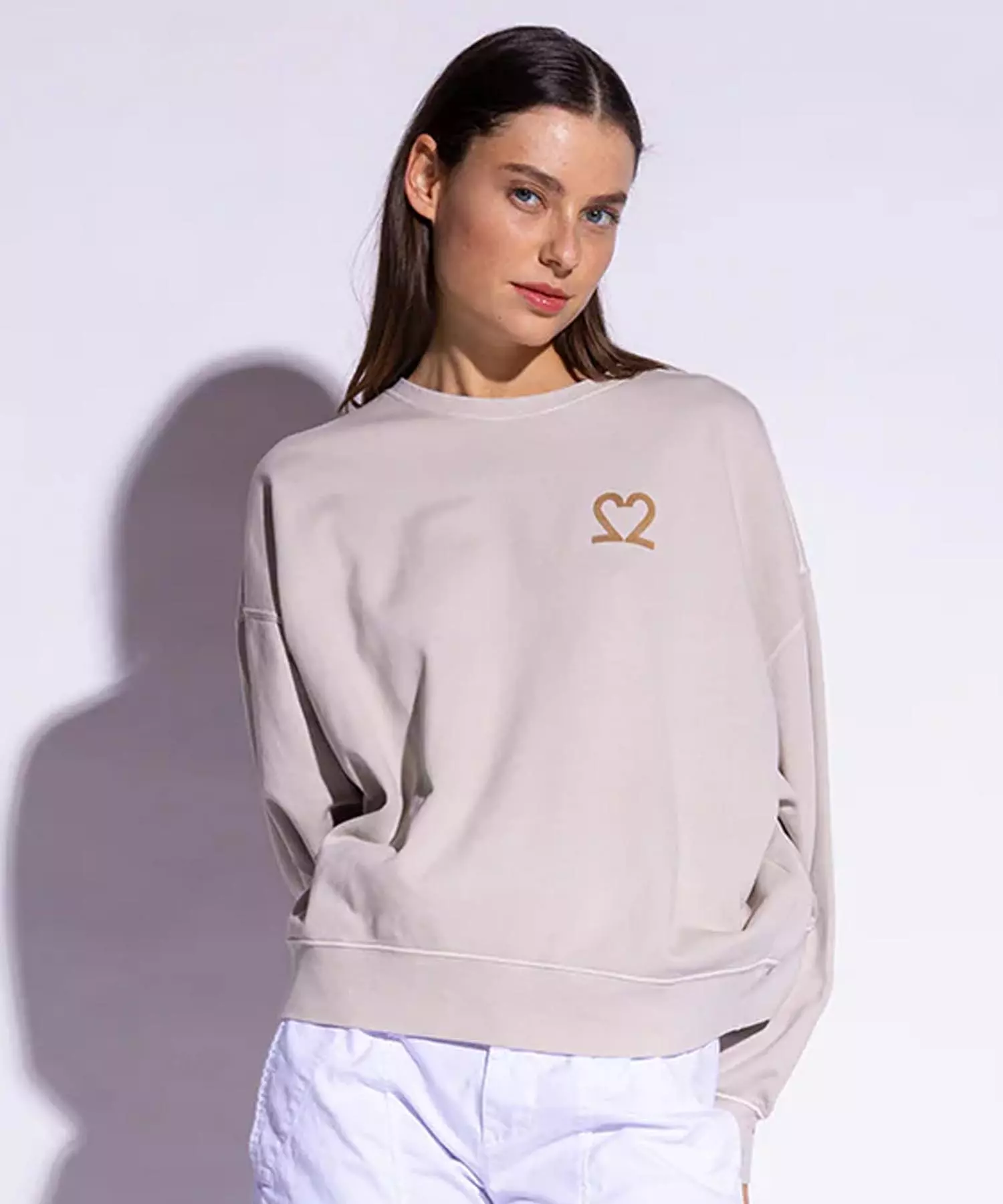 You Too Sweatshirt Tessa aus Baumwolle in taupe