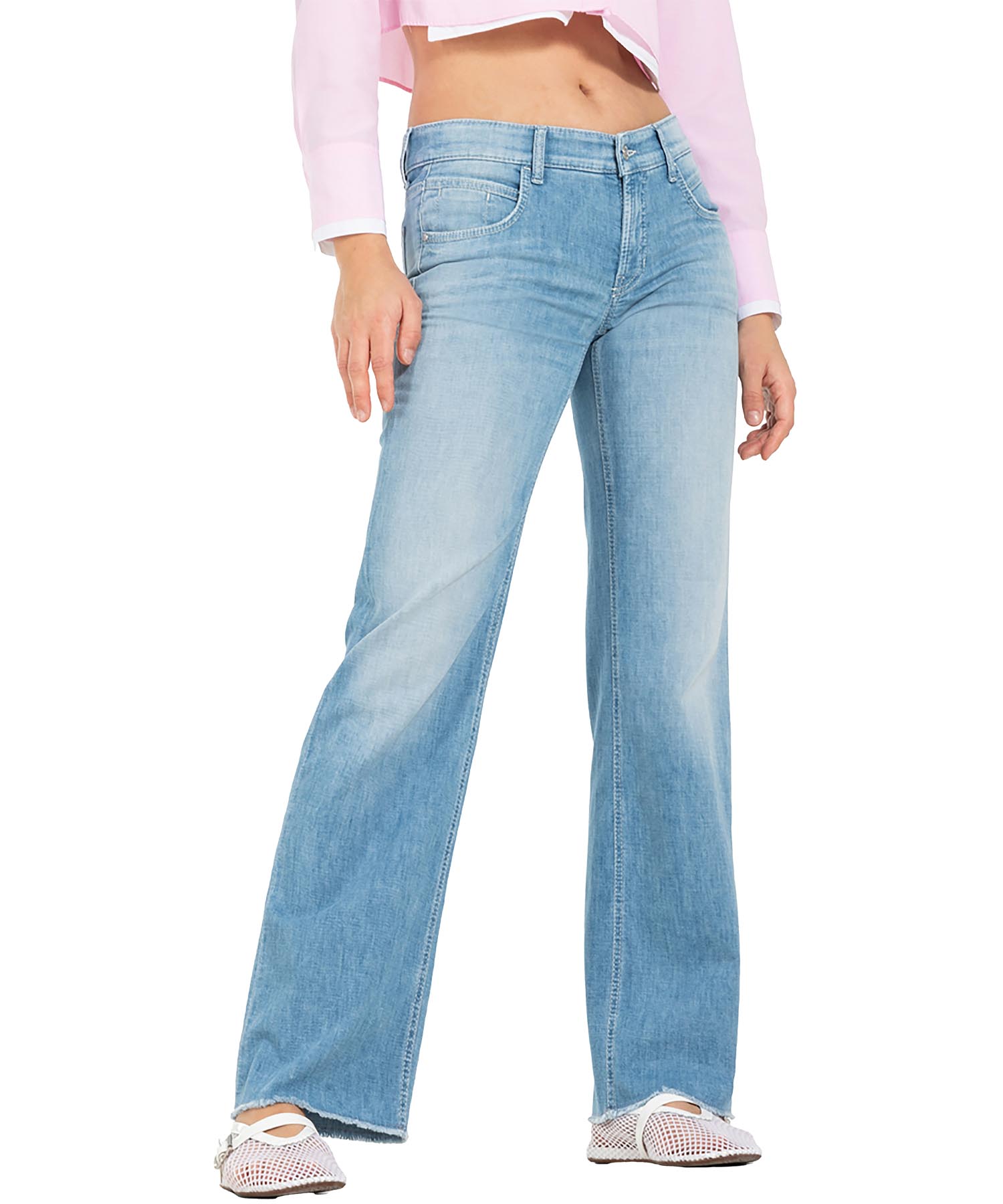 Cambio Jeans Tess | weite Jeans für stilvolle Looks in heller Waschung