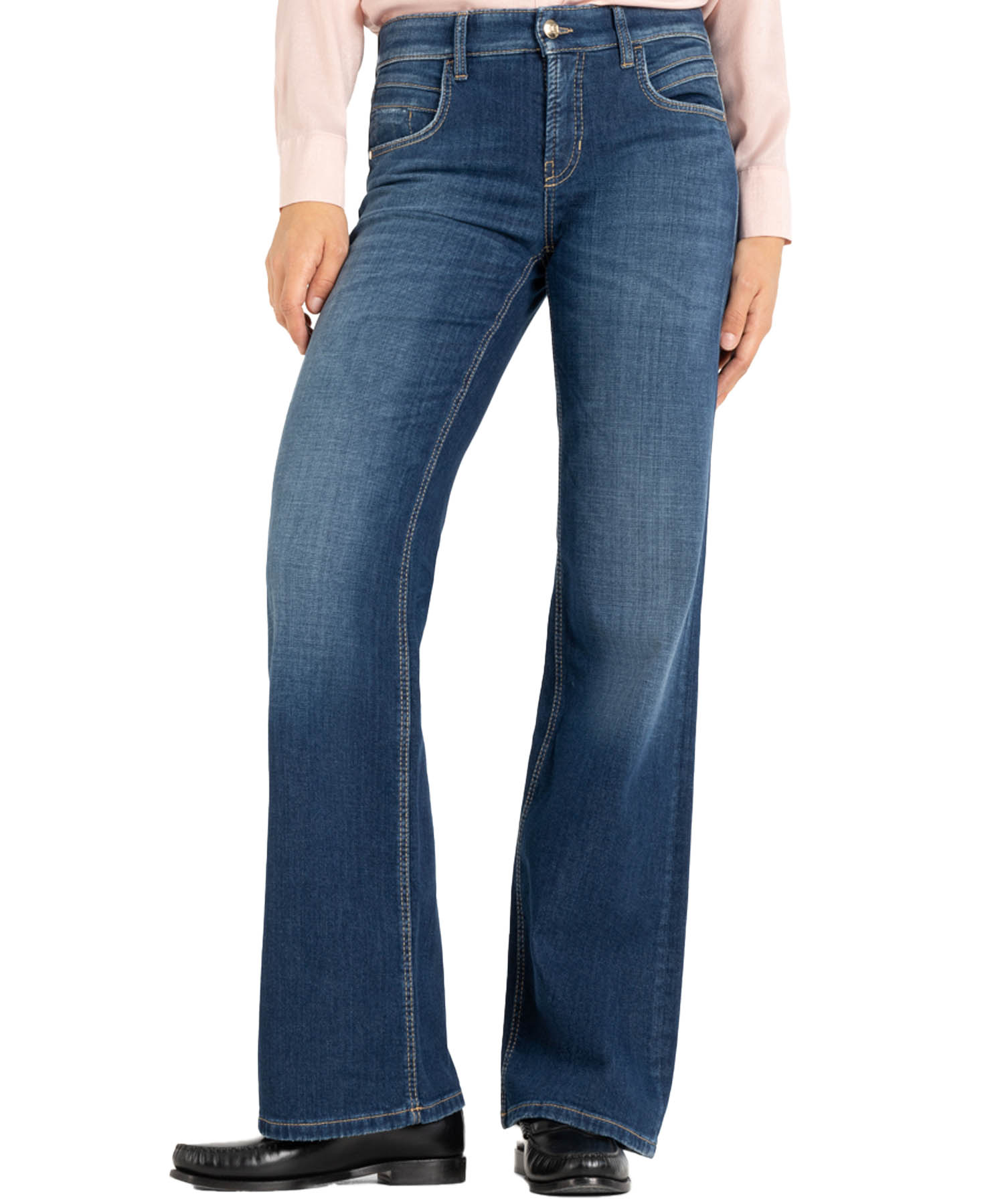 Cambio Jeans Tess |  weite Jeans für stilvolle Looks in dunkler Waschung