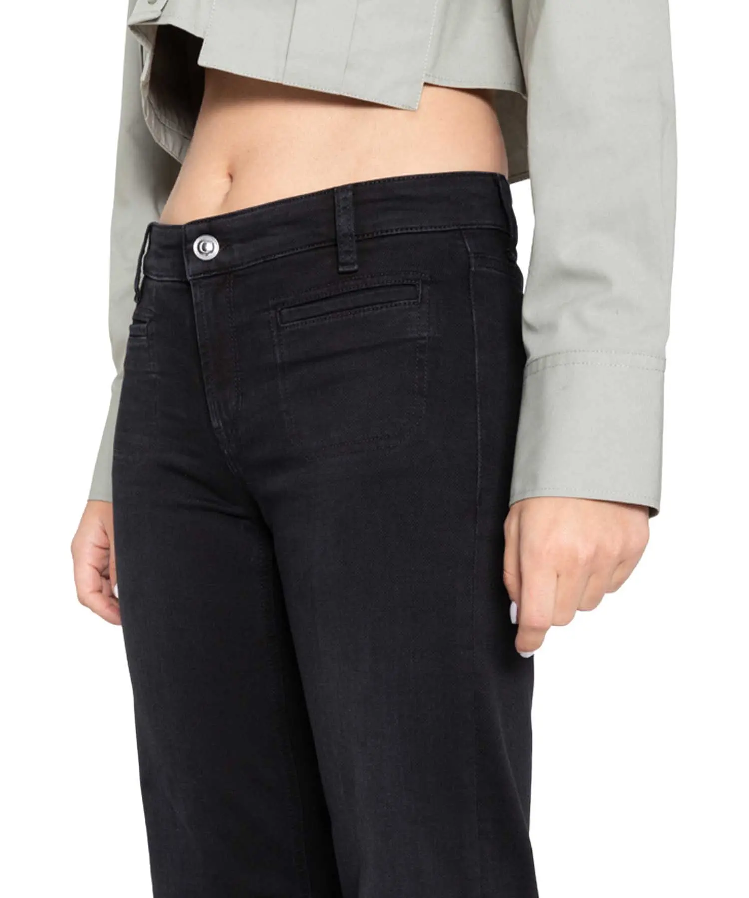 Cambio Jeans Tess  | Schwarz | Wide-Fit | 33 Inch