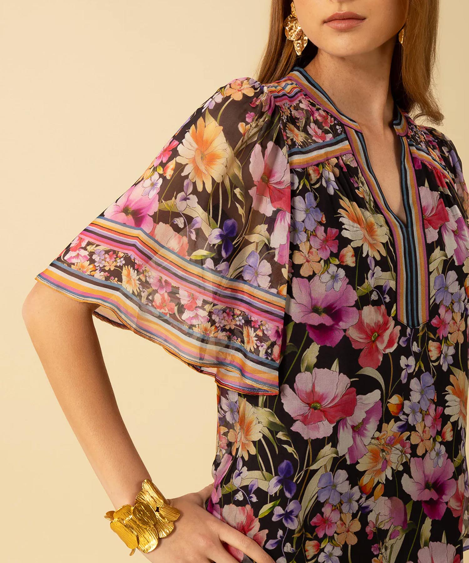 Hale Bob Shirtbluse aus Chiffon im Blumendruck