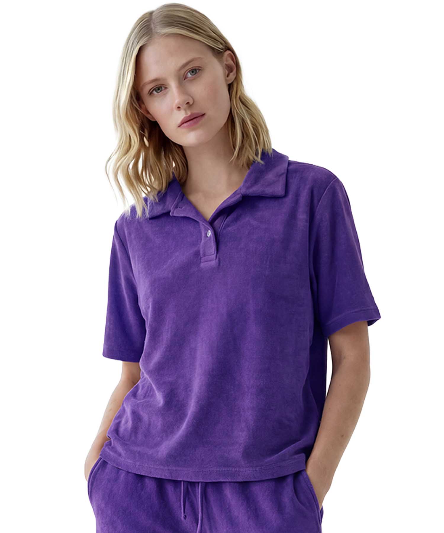 You Too Poloshirt Emma aus Frottier in Mulberry | Modehaus Wörmann