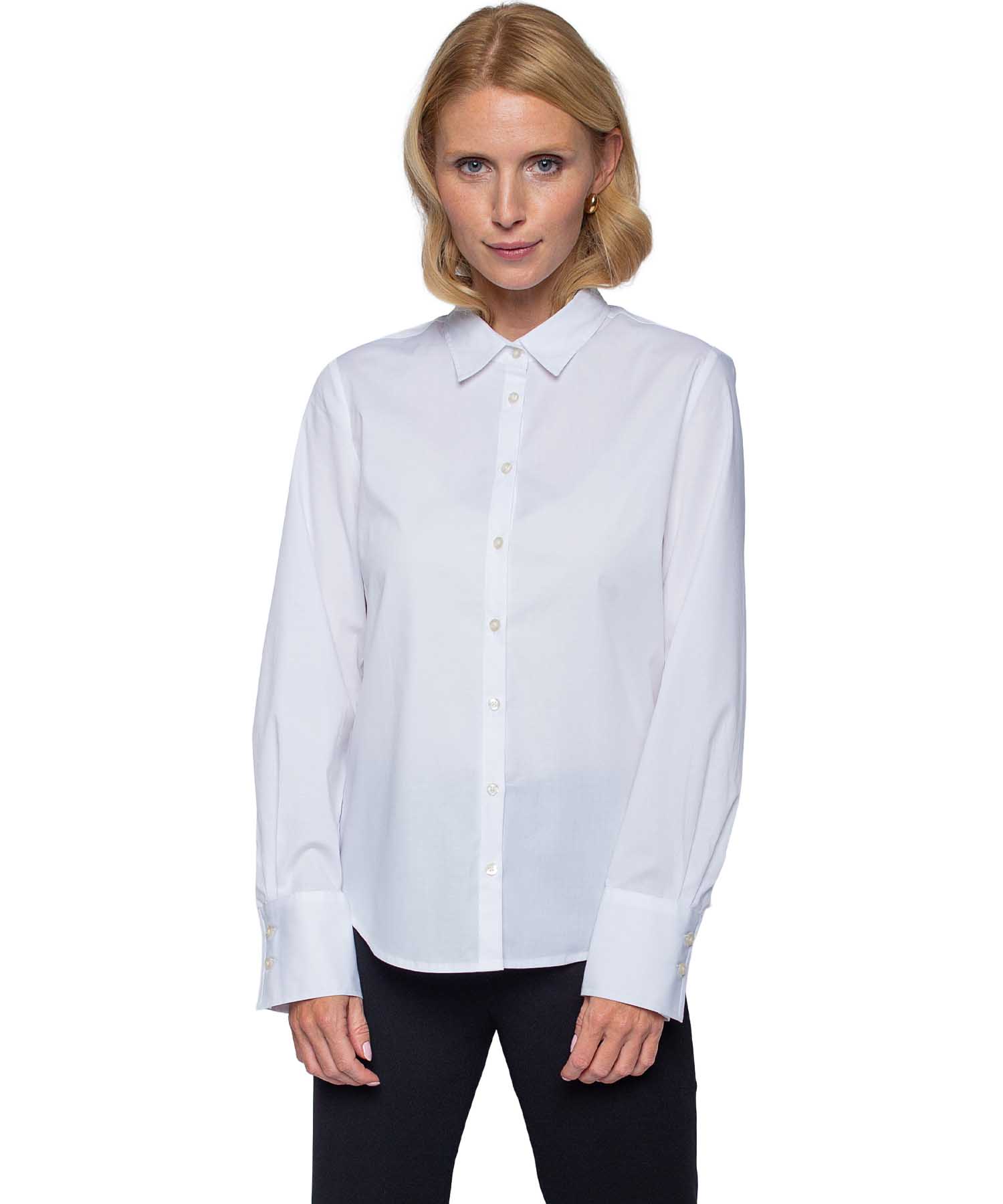 Emily van den Bergh Hemdbluse in weiss aus Baumwollstretch