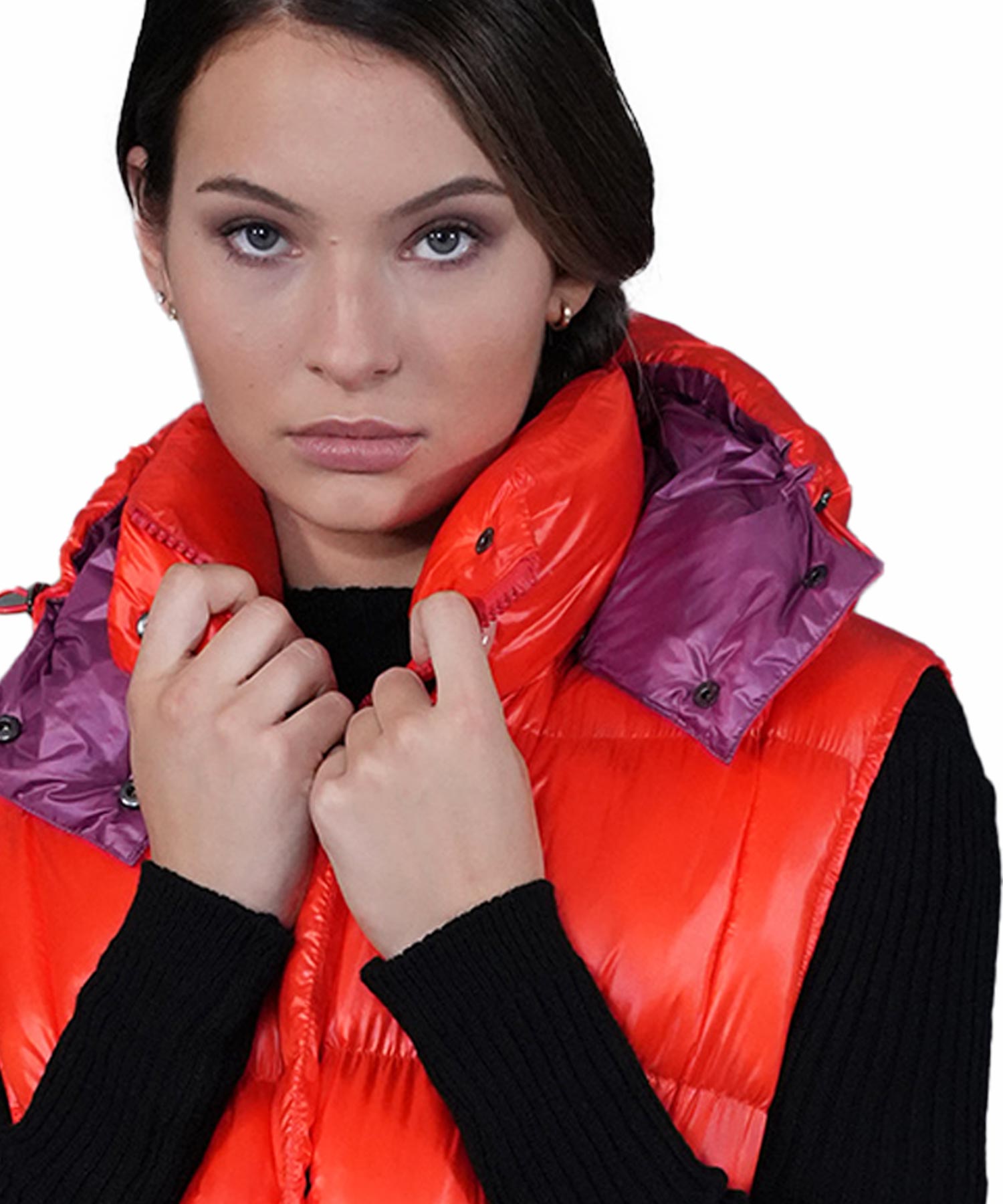 Como federleichte Weste in orange-rot