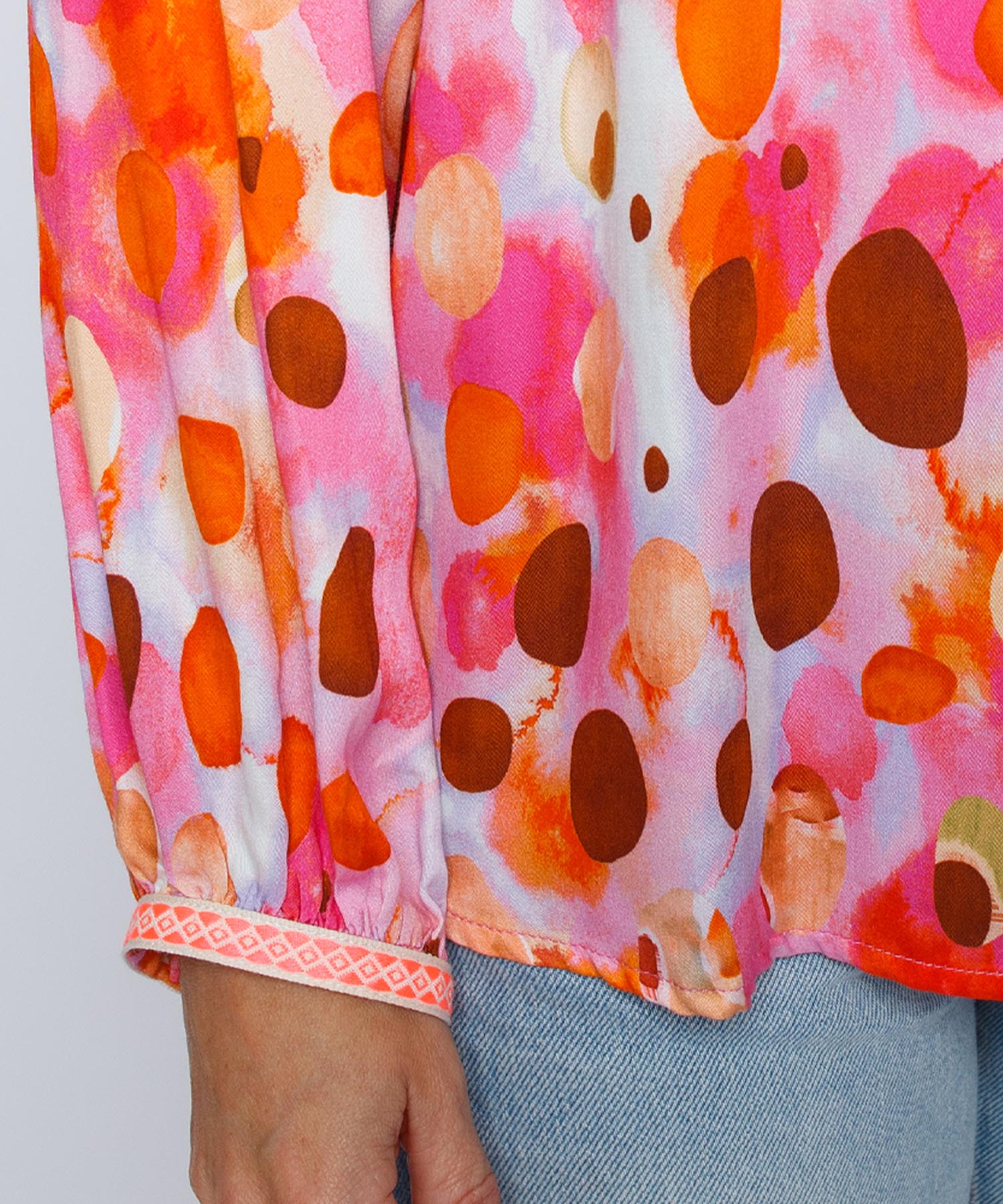 Emily van den Bergh Bluse pink red dots
