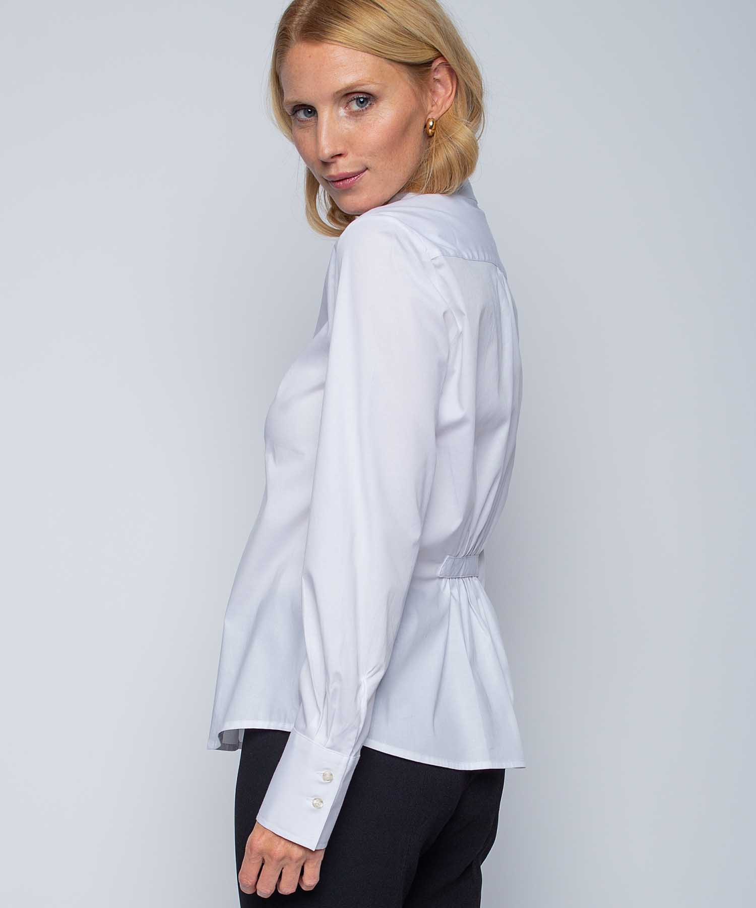 Emily van den Bergh Hemdbluse in weiss aus Baumwollstretch