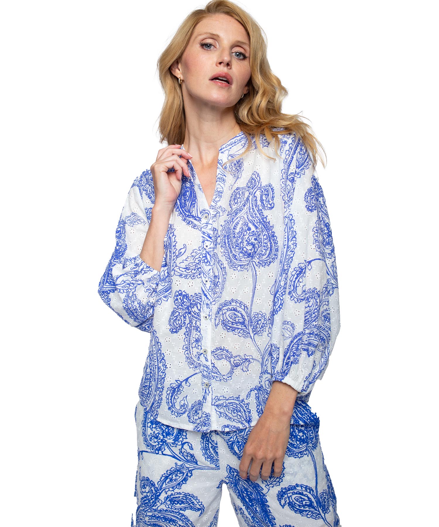 Emily van den Bergh Bluse mit Stickerei