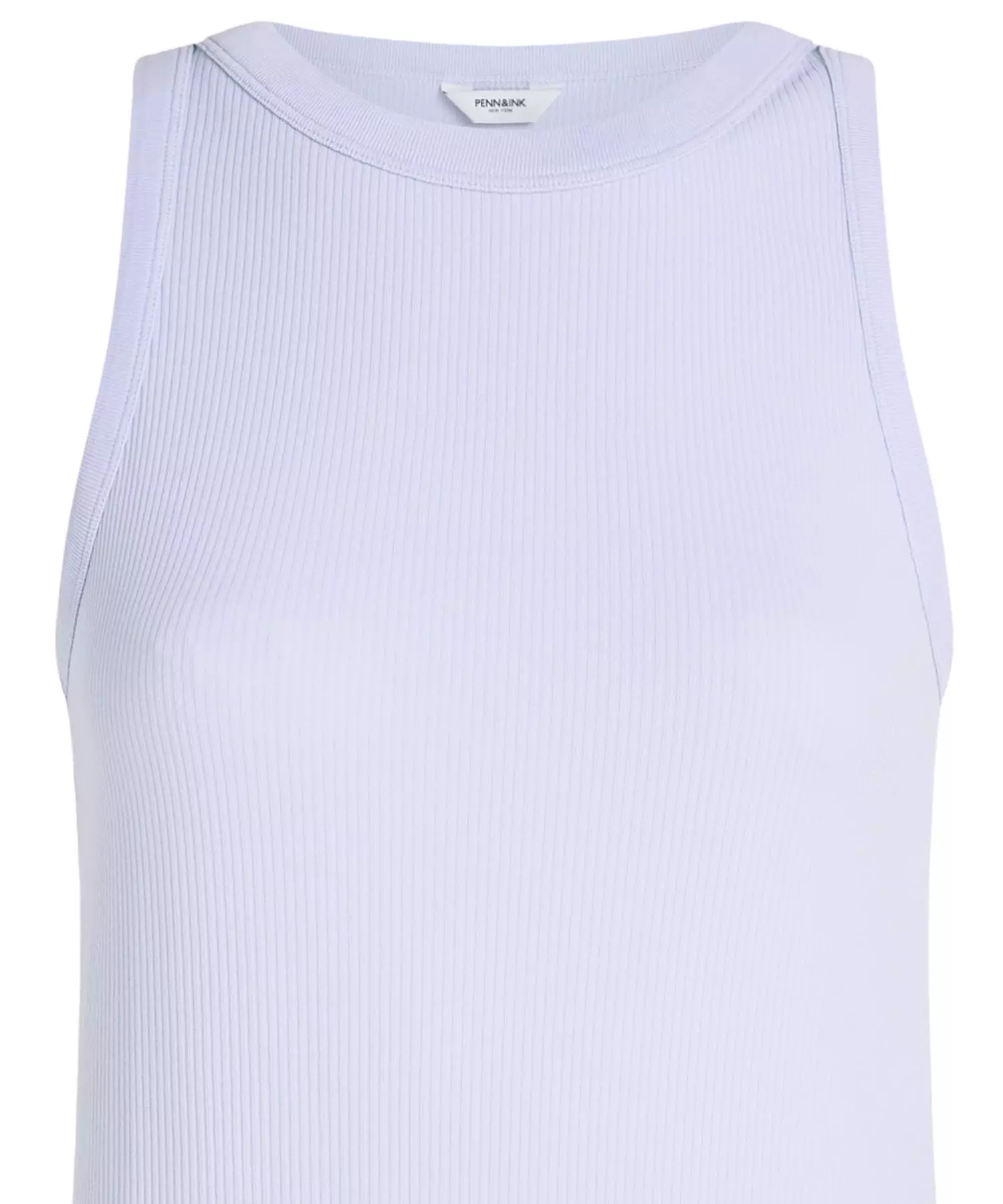 Penn and Ink Top aus Baumwolle in Rippenstruktur in airblue