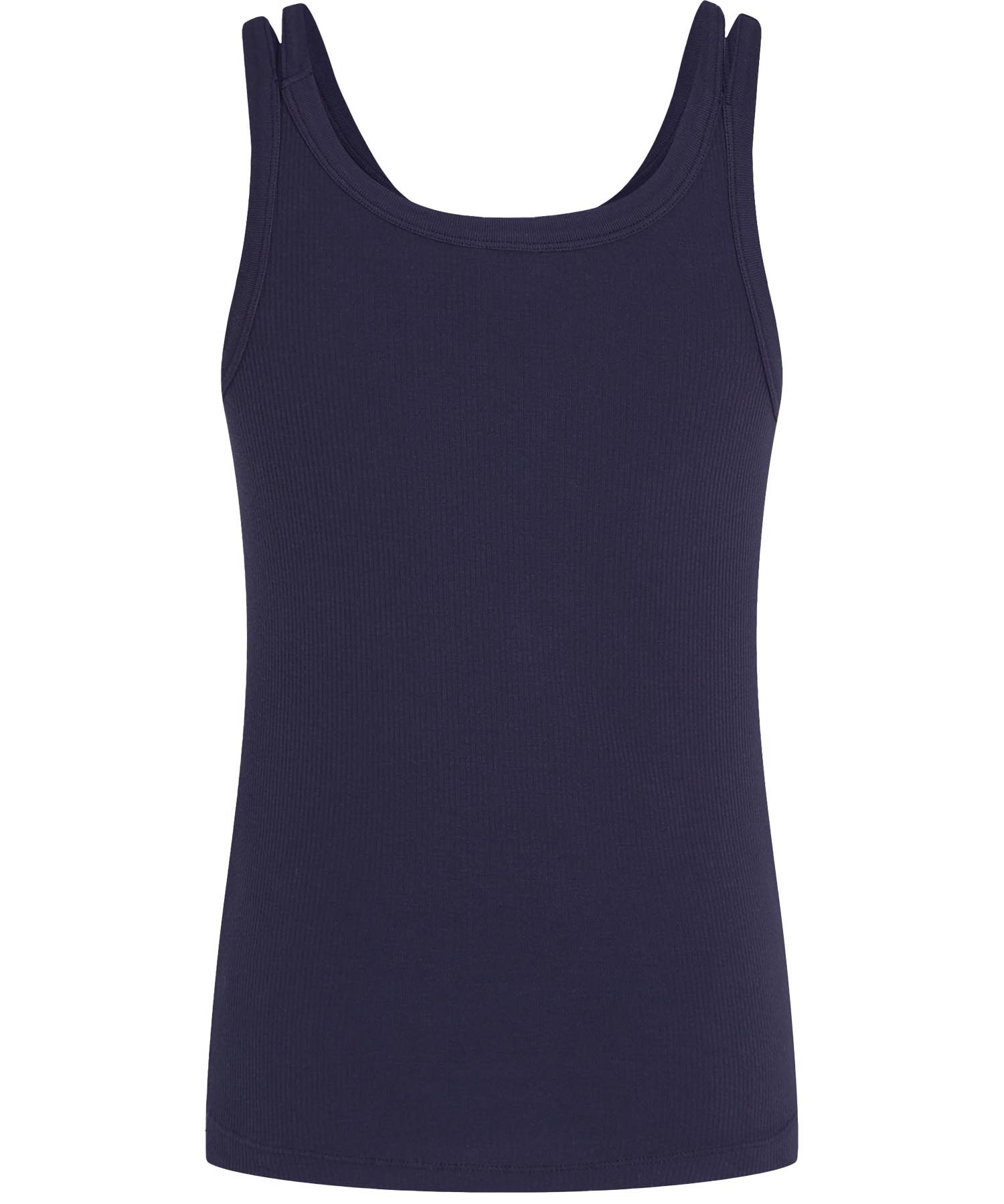 Penn and Ink Top mit Doppelträger in Rippenstruktur in navy