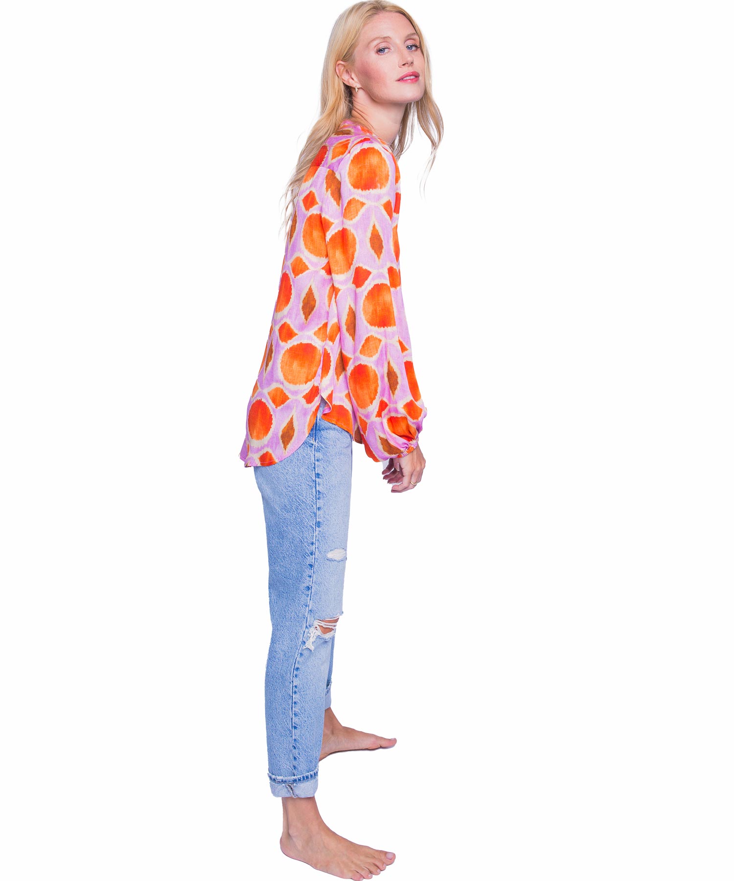 Emily van den Bergh Bluse pink orange Dots