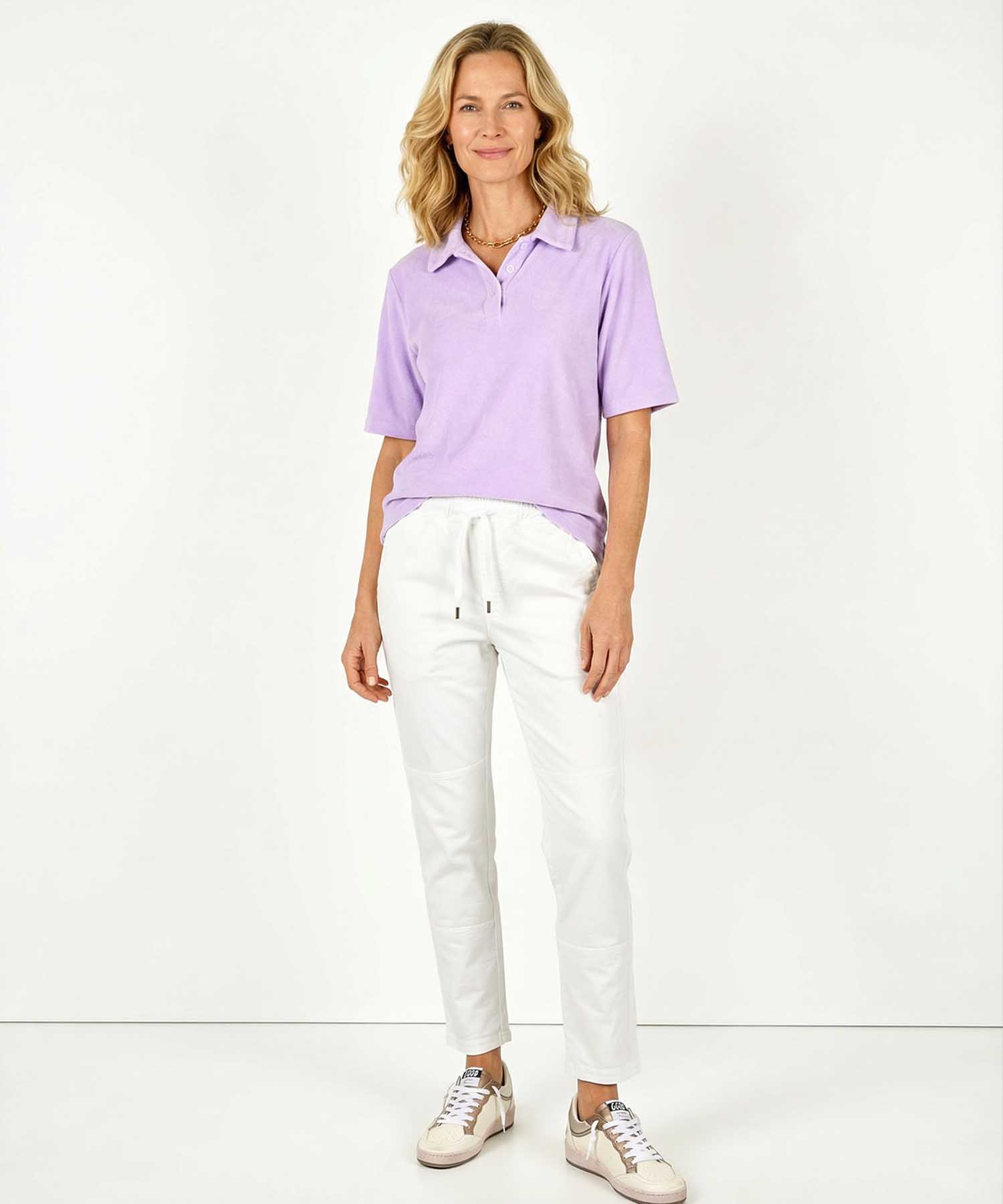 You Too Poloshirt Emma aus Frottier in Lilac | Modehaus Wörmann