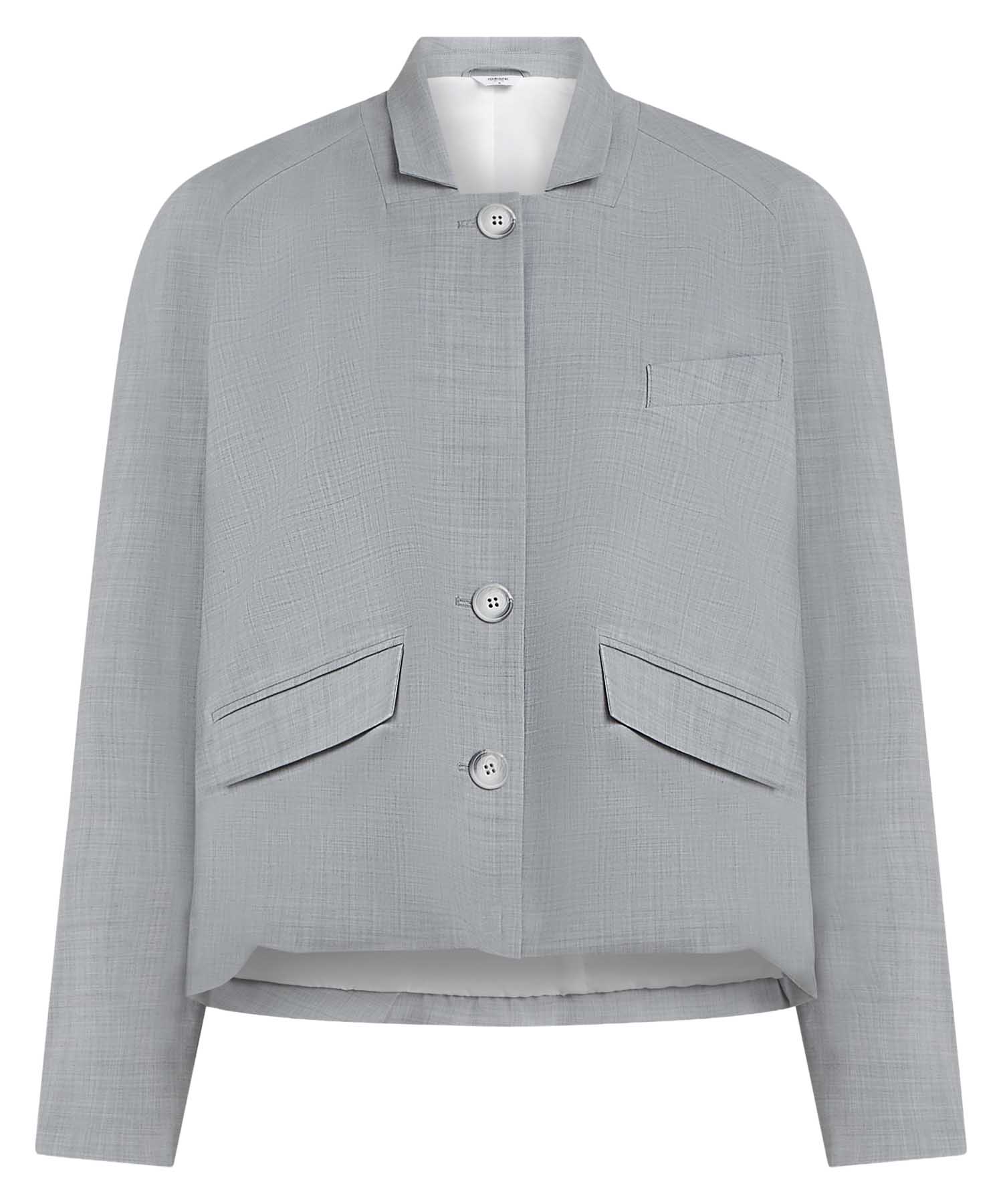 PENN&INK N.Y Cropped Bomber Blazer – Moderner Look in Graumelange