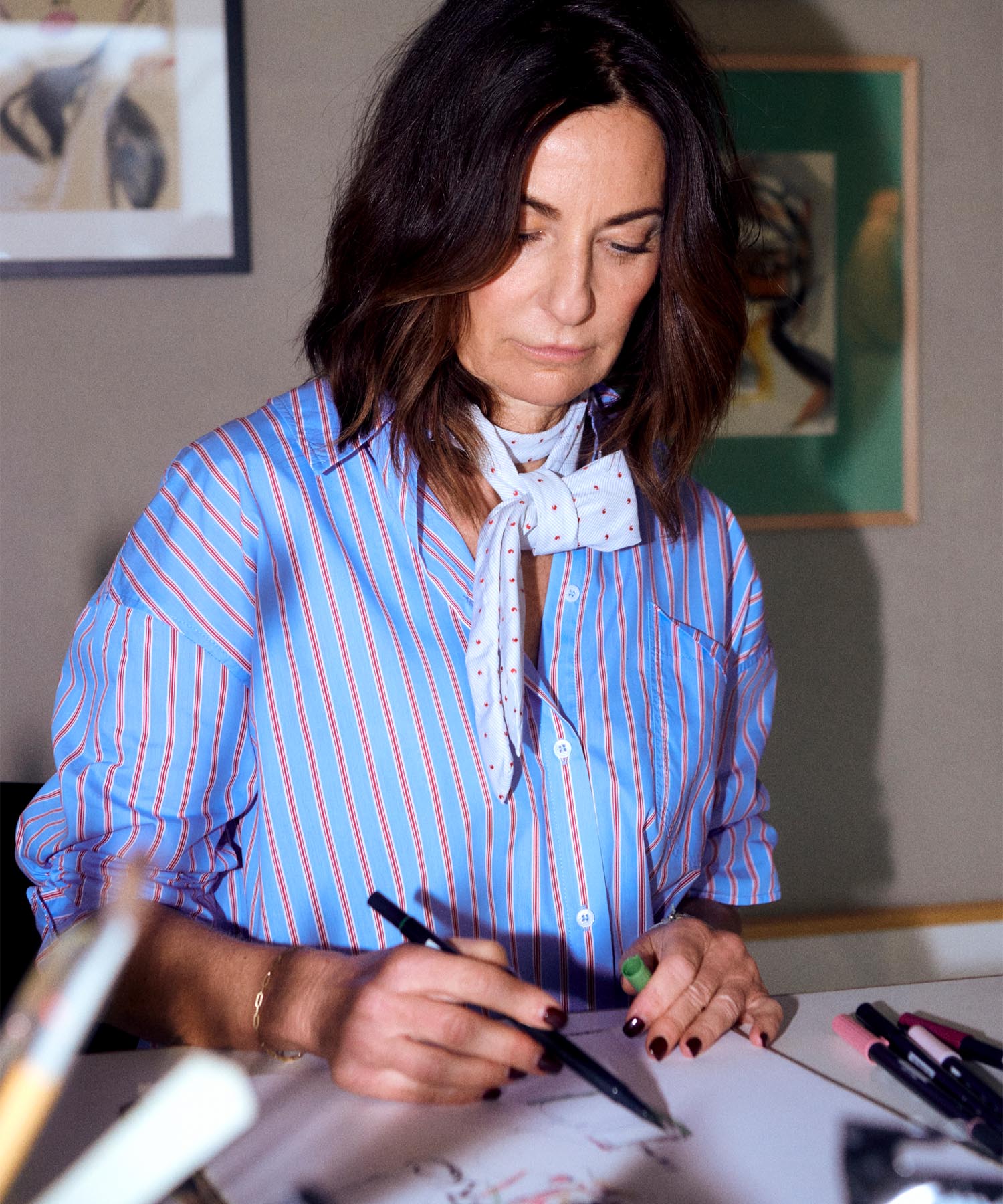 Cambio Jeans Palazzo | weite Jeans mit Motiv der Künstllerin Lilli Grill Cambio Jeans Palazzo | weite Jeans mit Motiv der Künstllerin Lilli Grill