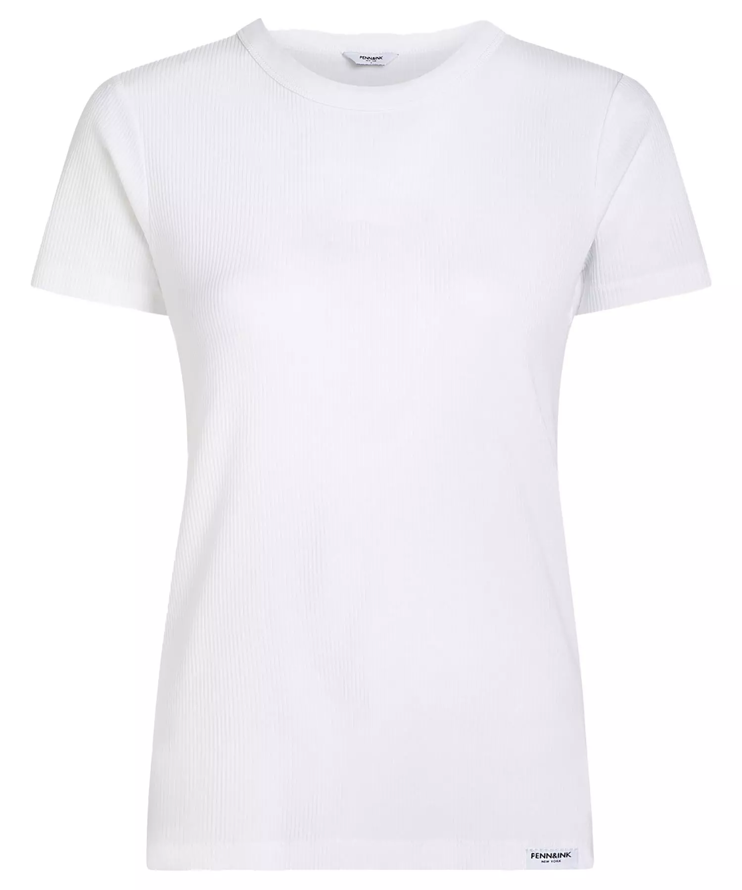 Penn and Ink T-Shirt aus Baumwolle in Rippenstruktur in weiss