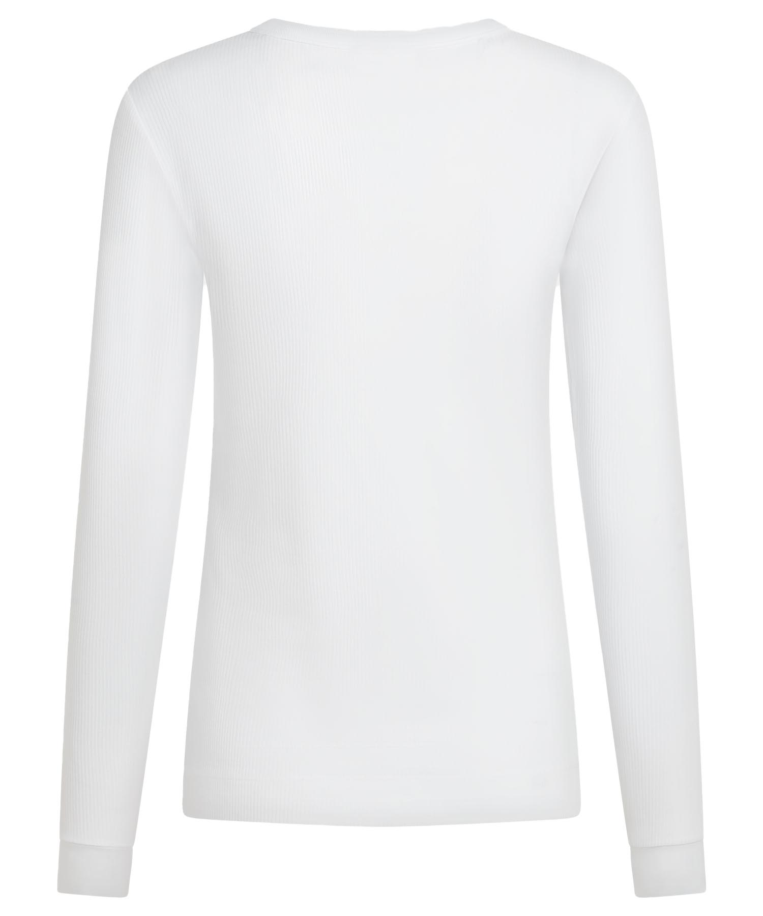 Penn and Ink Shirt in Rippenstruktur mit langem Arm in weiss