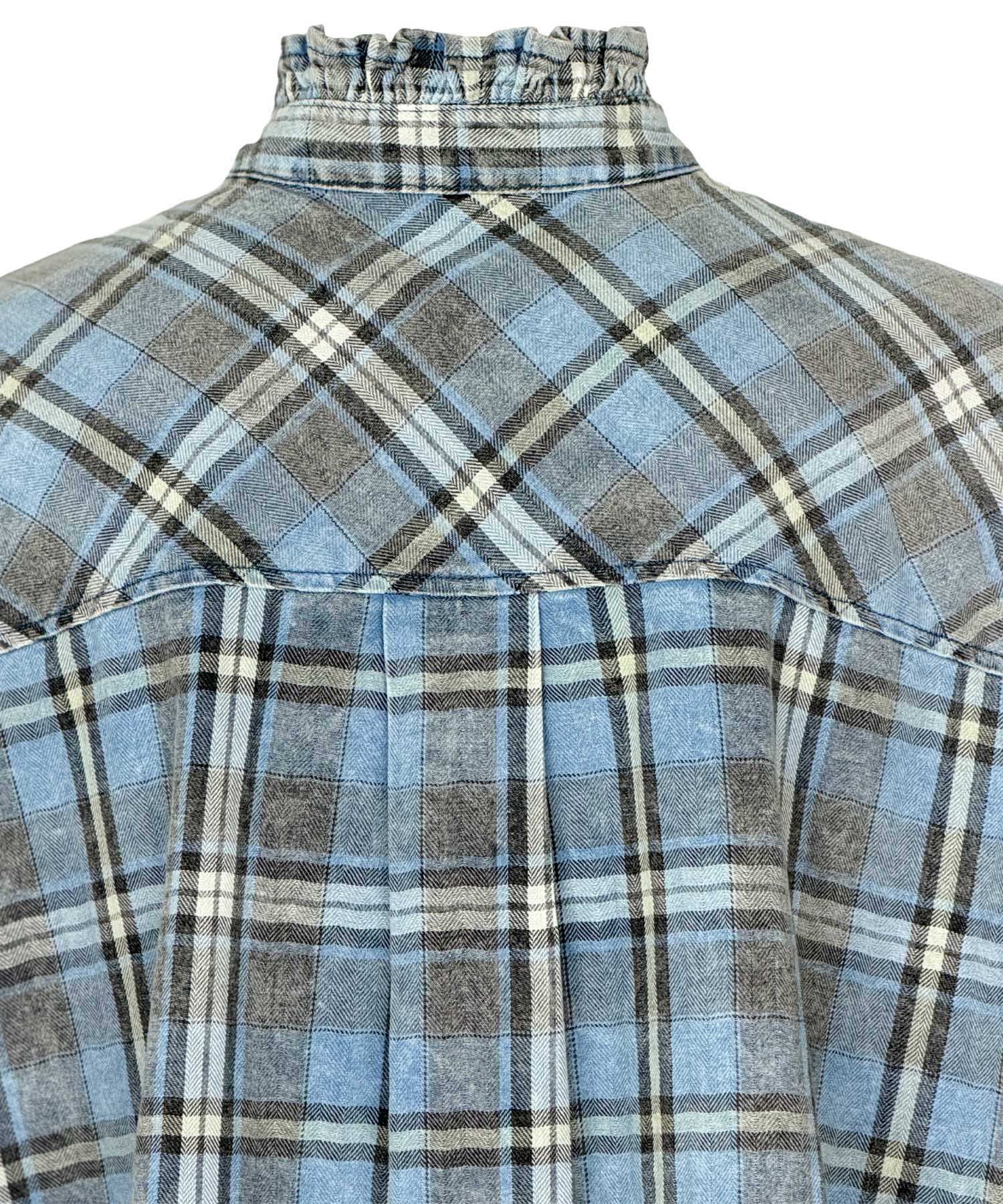 Narli Collection Damenbluse aus Baumwolle in Blau kariert | Modehaus Wörmann