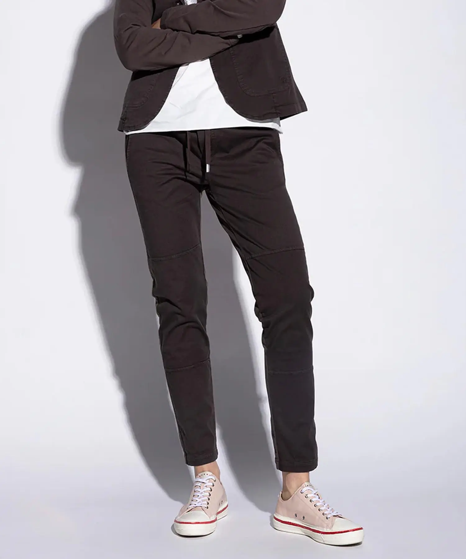 YOU TOO coole Hose im Materialmix in braun