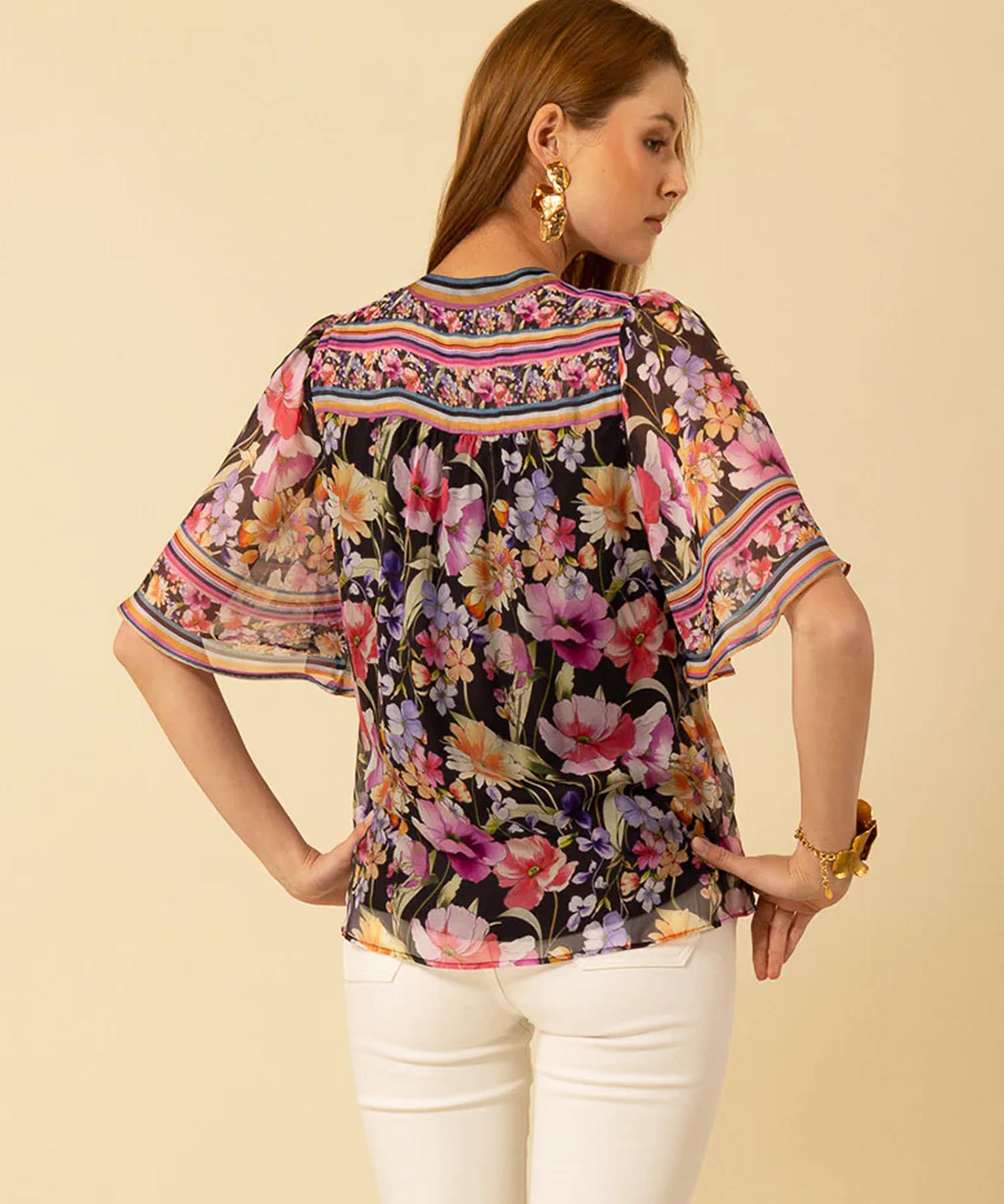 Hale Bob Shirtbluse aus Chiffon im Blumendruck