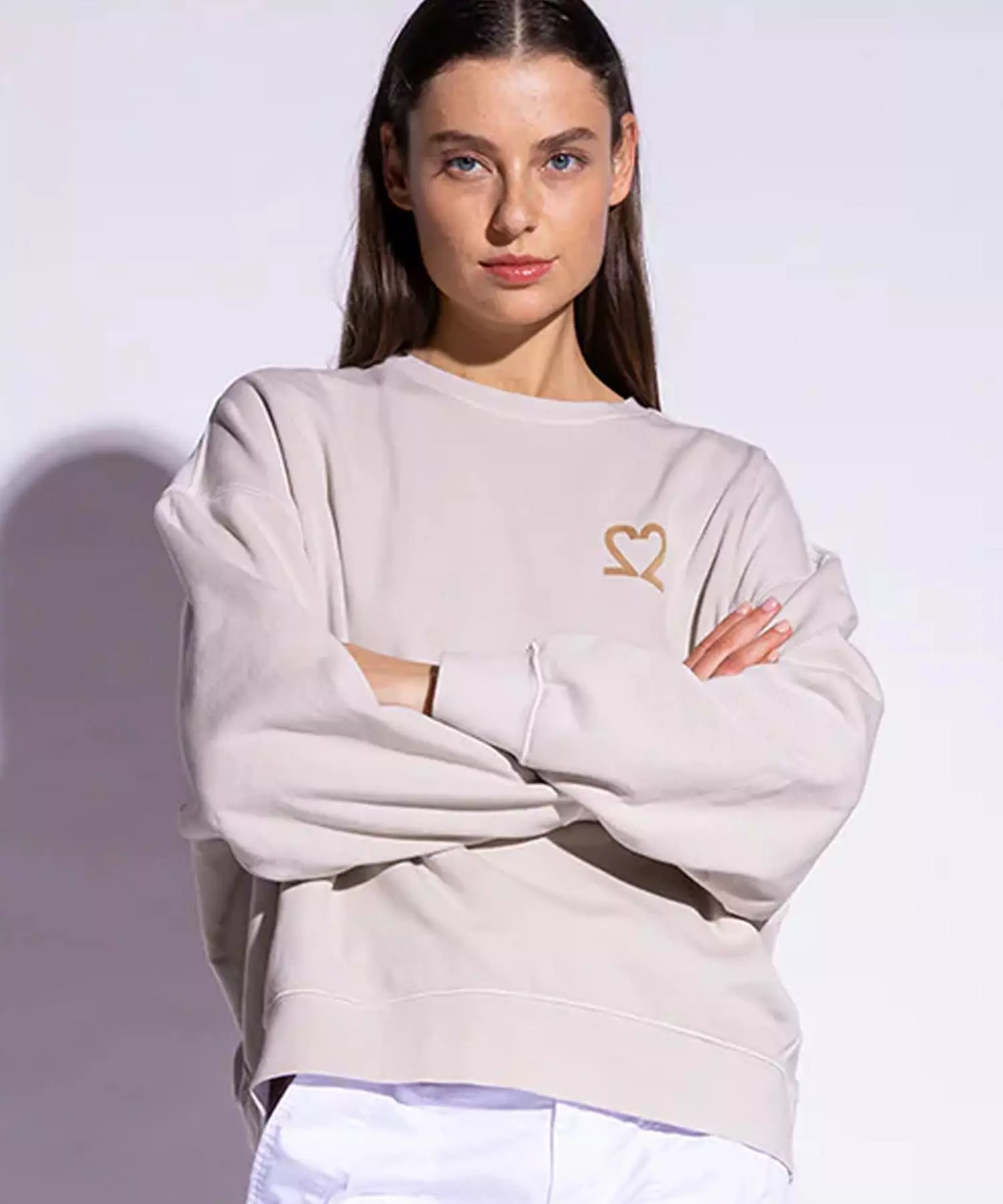 You Too Sweatshirt Tessa aus Baumwolle in taupe