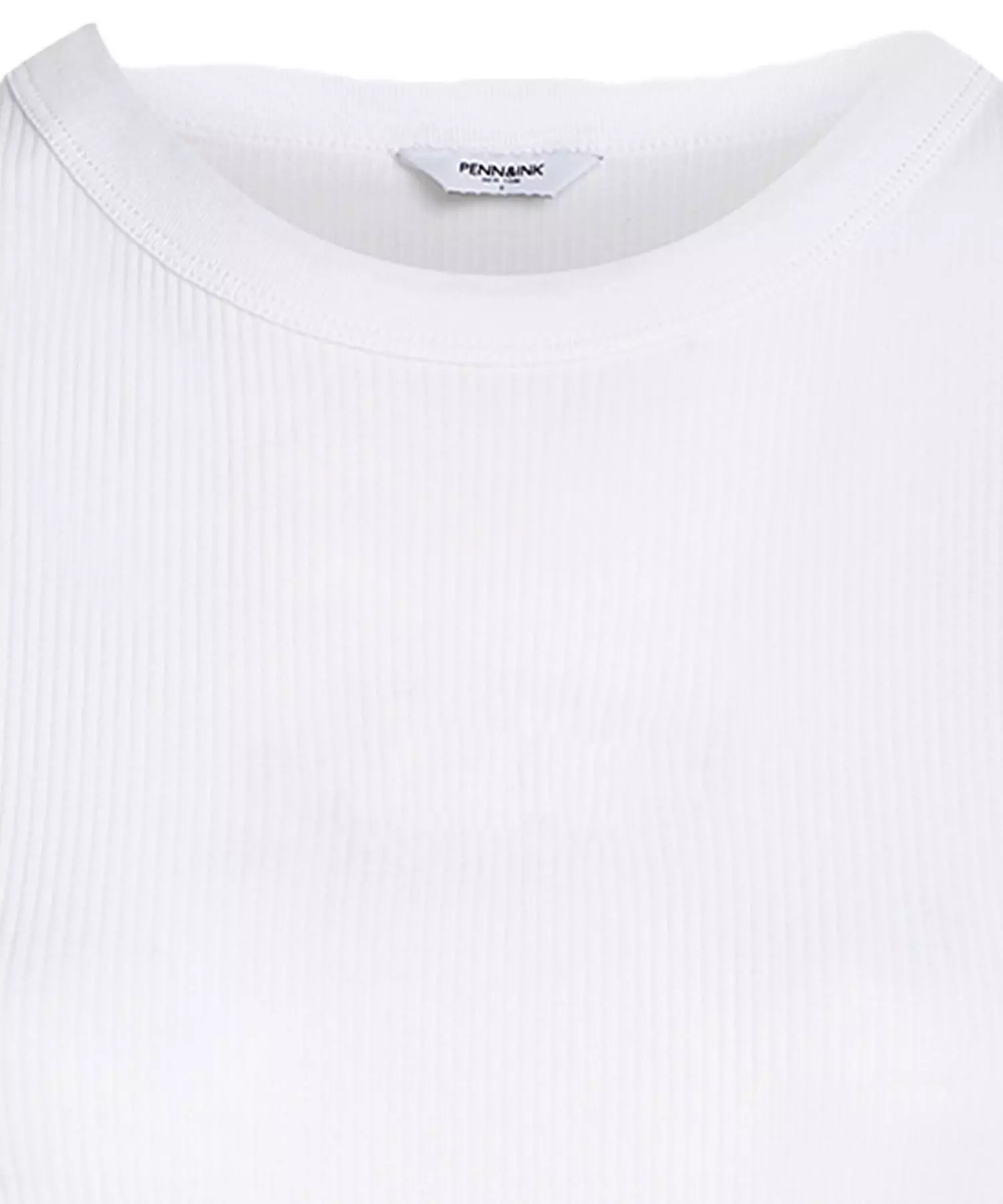 Penn and Ink T-Shirt aus Baumwolle in Rippenstruktur in weiss