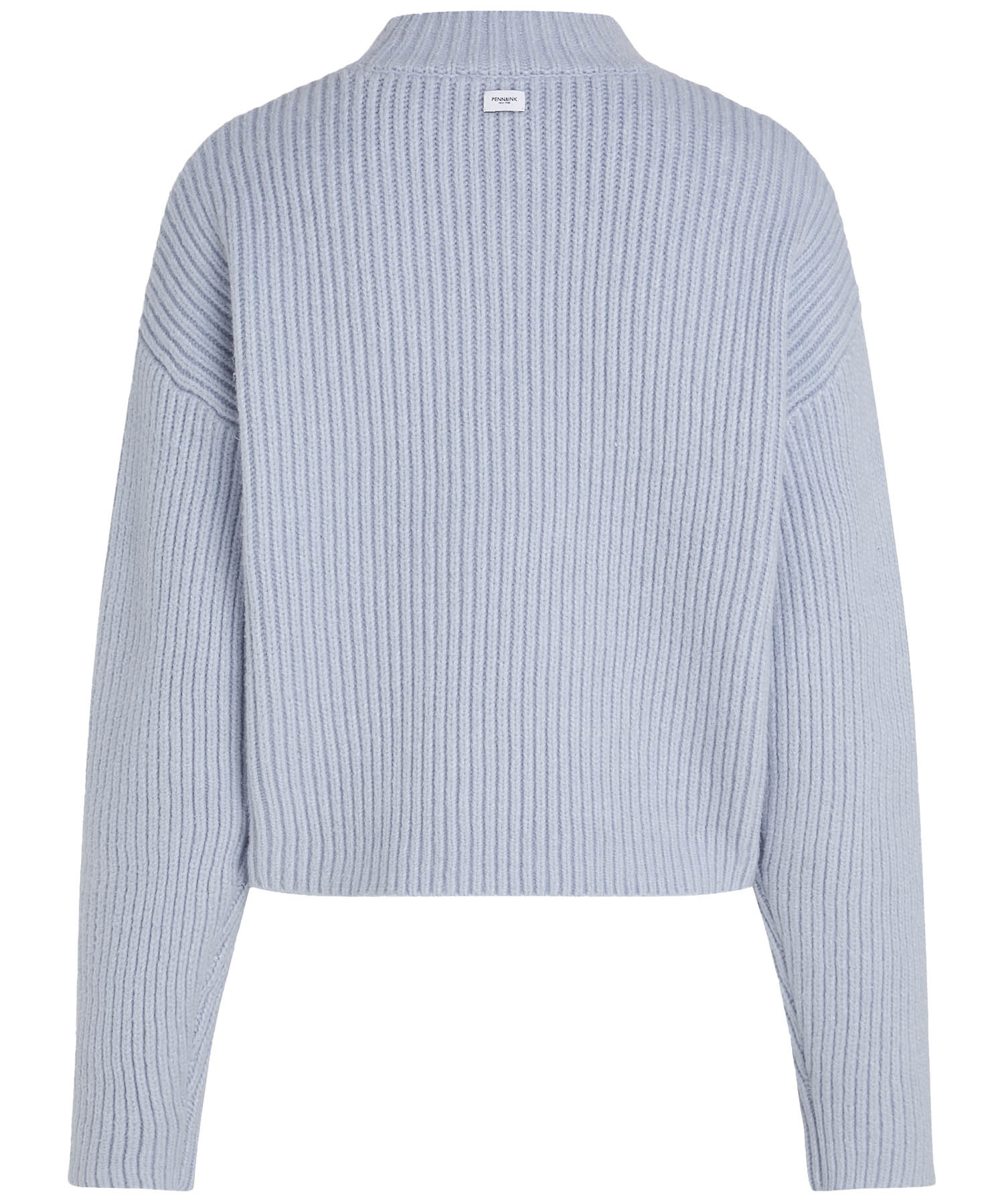 Penn and Ink sportiver Pullover in Rippenstruktur in hellblau