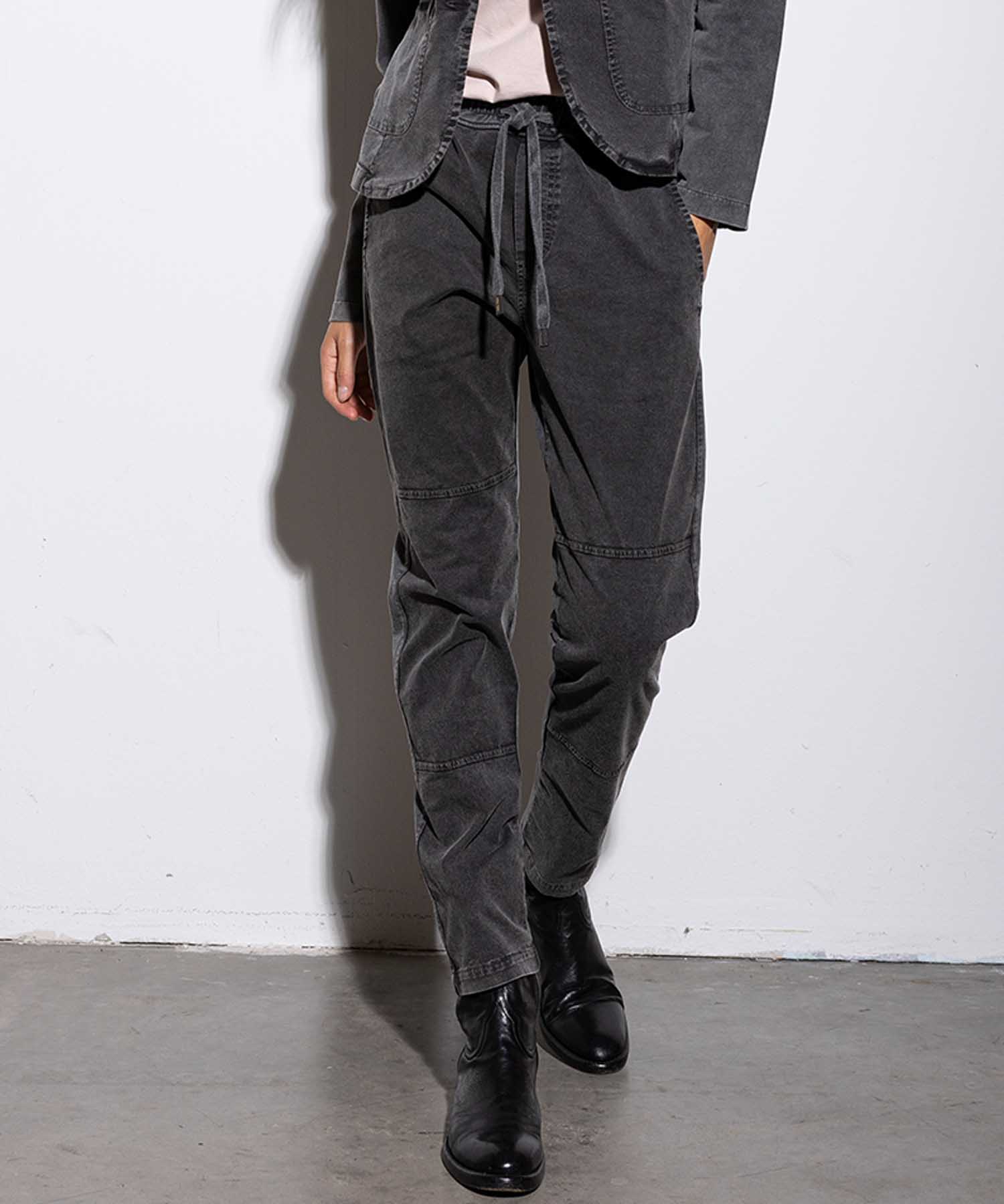 YOU TWO coole Hose im Materialmix in vintage black