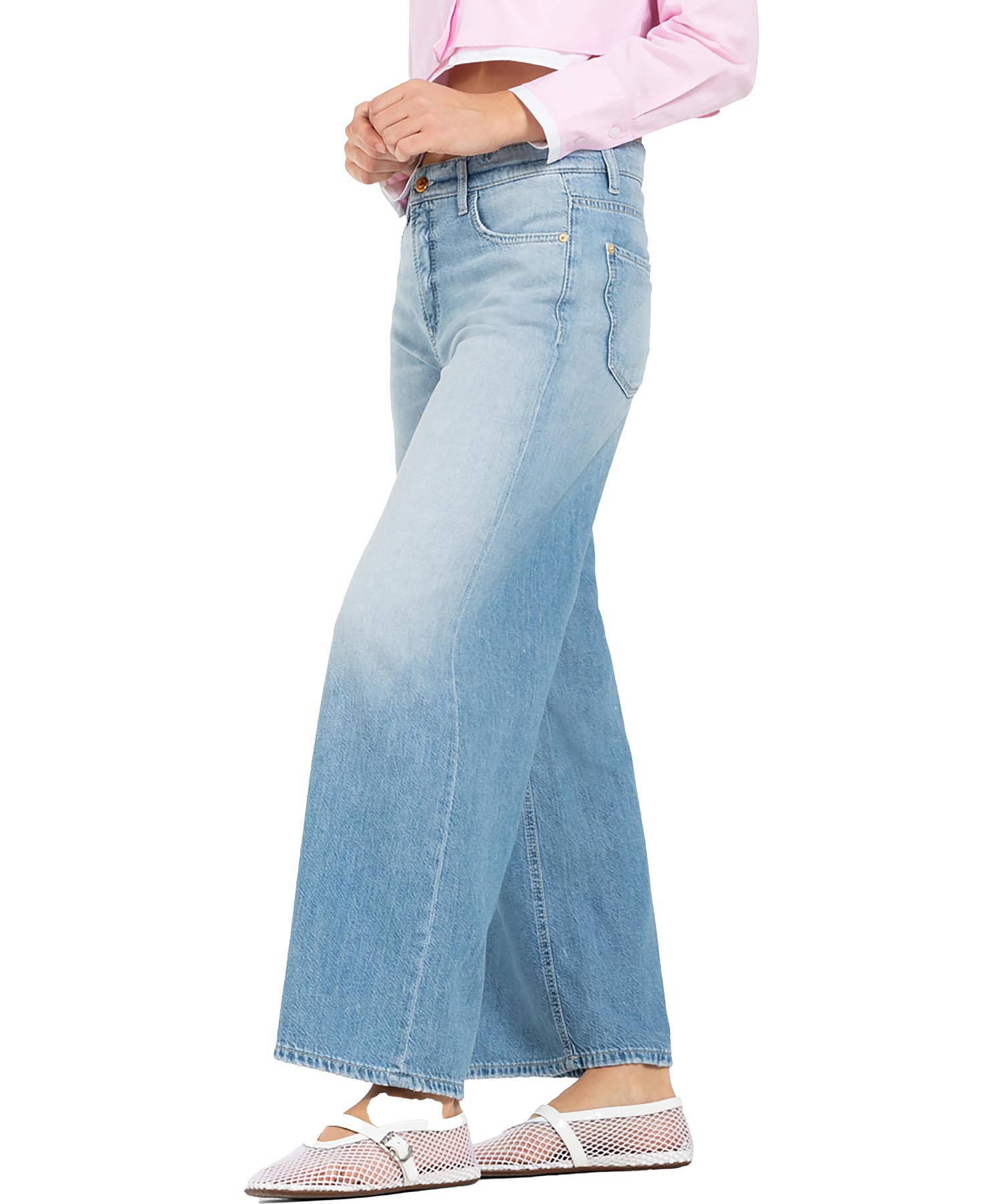 Cambio Jeans Palazzo | weite Jeans in heller Waschung