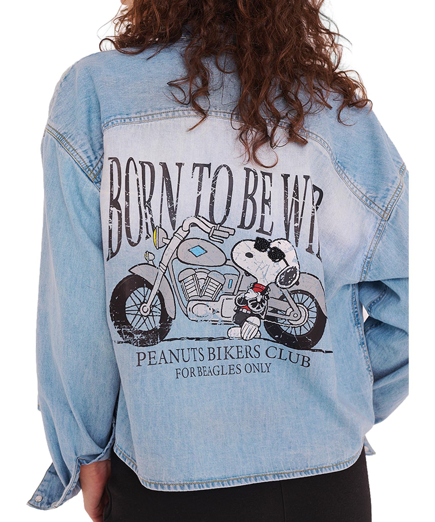 Princess goes Hollywood Jeansbluse mit Snoopy Motiv Born to be Wild