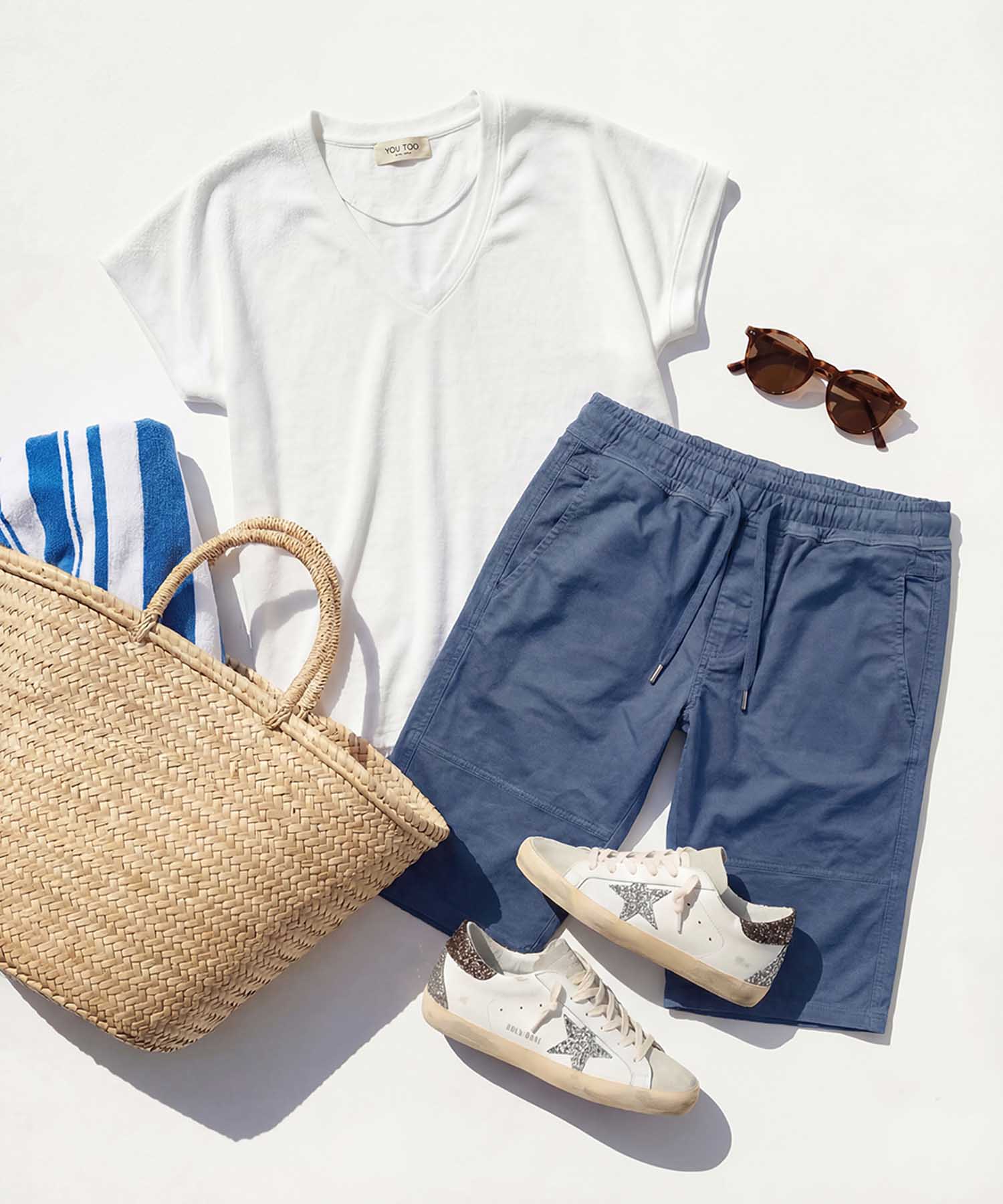 You Too – YOU TWO Shorts im Materialmix in Nautic