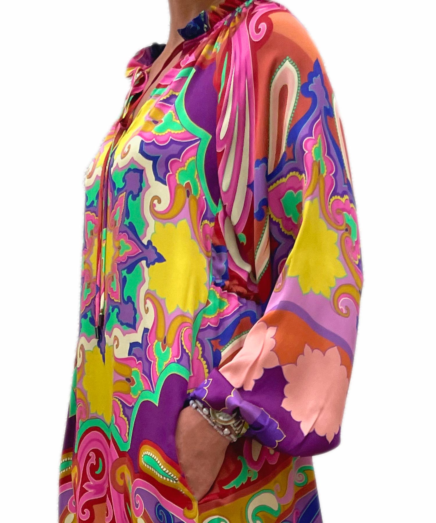 Grace langes Kleid im grafischen Druck