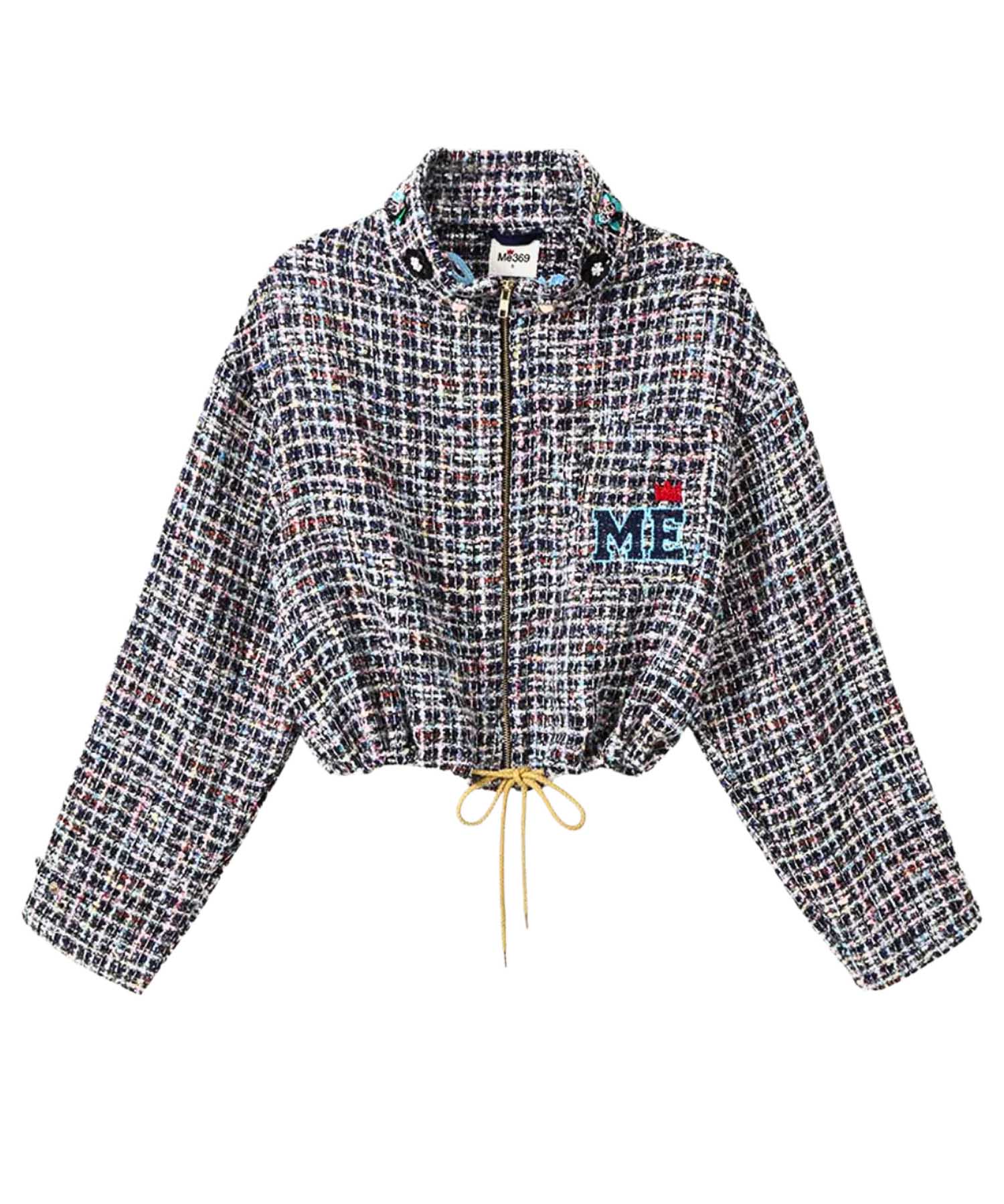 ME369 Ivy Jacke in Midnight Blue – sportiver Statement-Blouson im edlem Tweed-Look