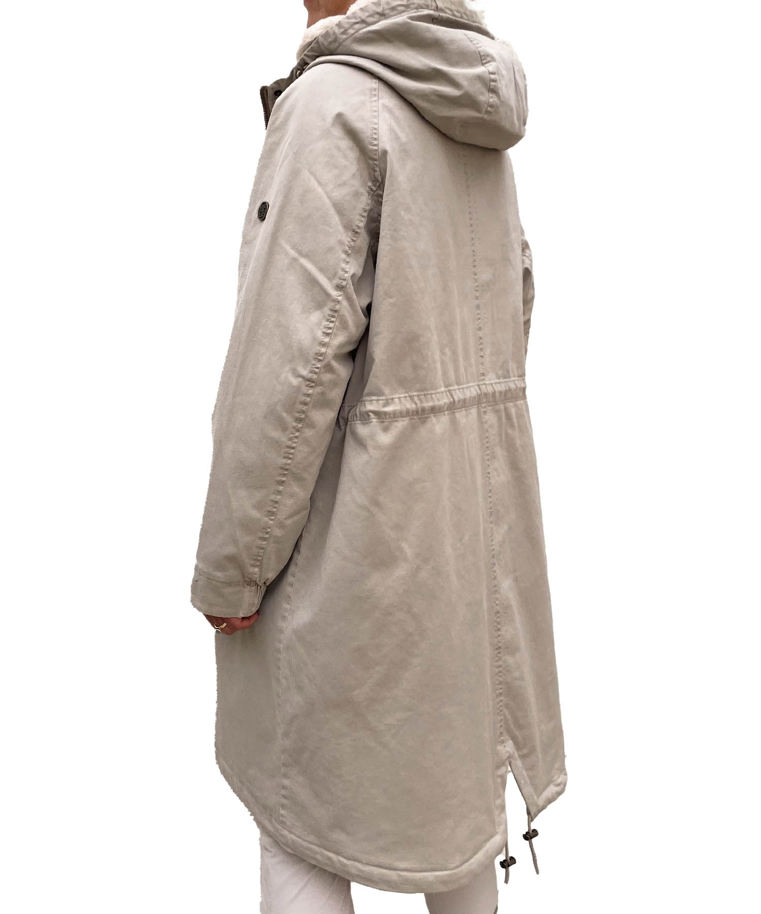 Blonde Parka in sand aus Baumwolle