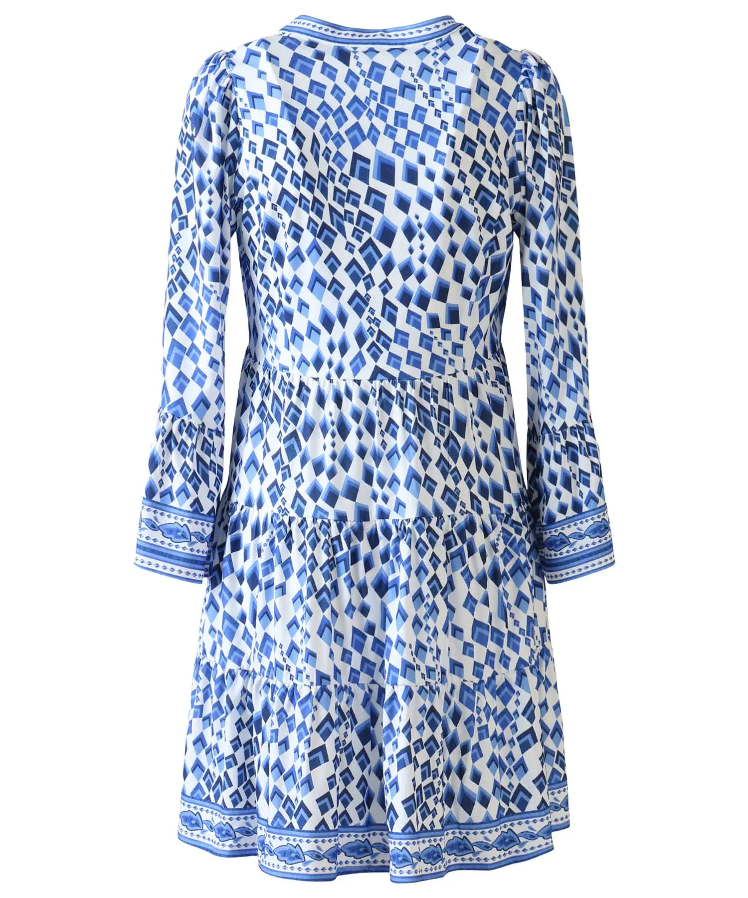 Hale Bob - Kleid Annika  | Grafischer Druck Blau | Stufenrock