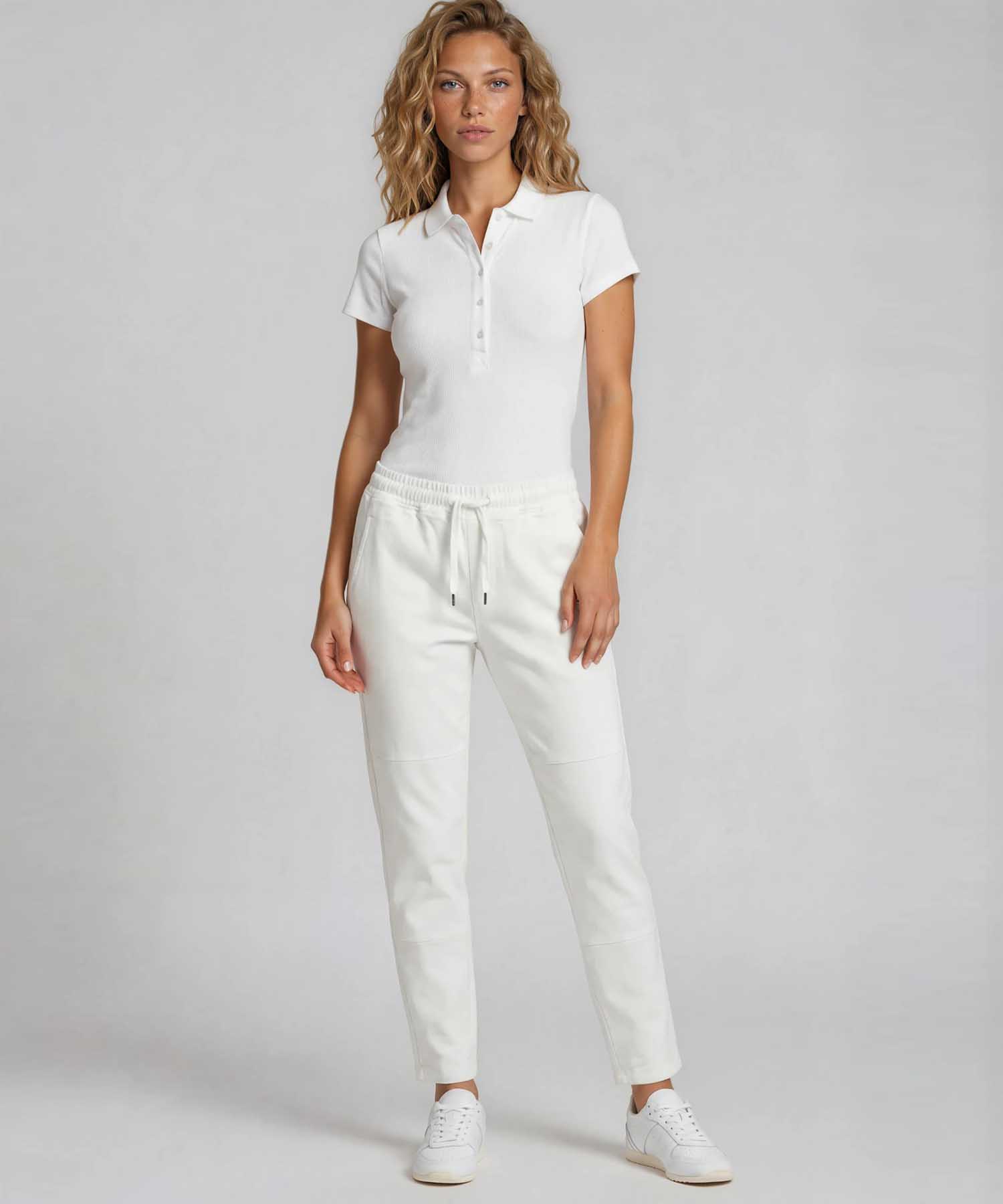 YOU TWO Hose im Materialmix in weiss