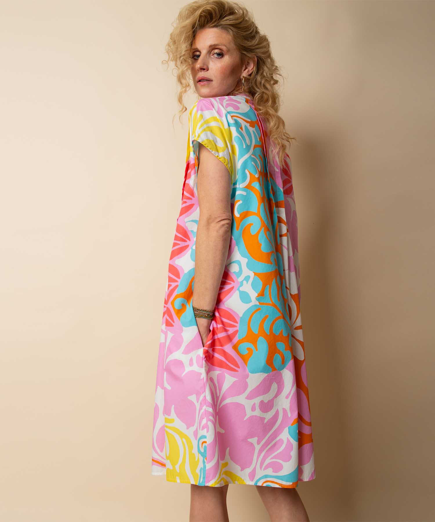 Emily van den Bergh Kleid aus reiner Baumwolle im Retro Print | Modehaus Wörmann