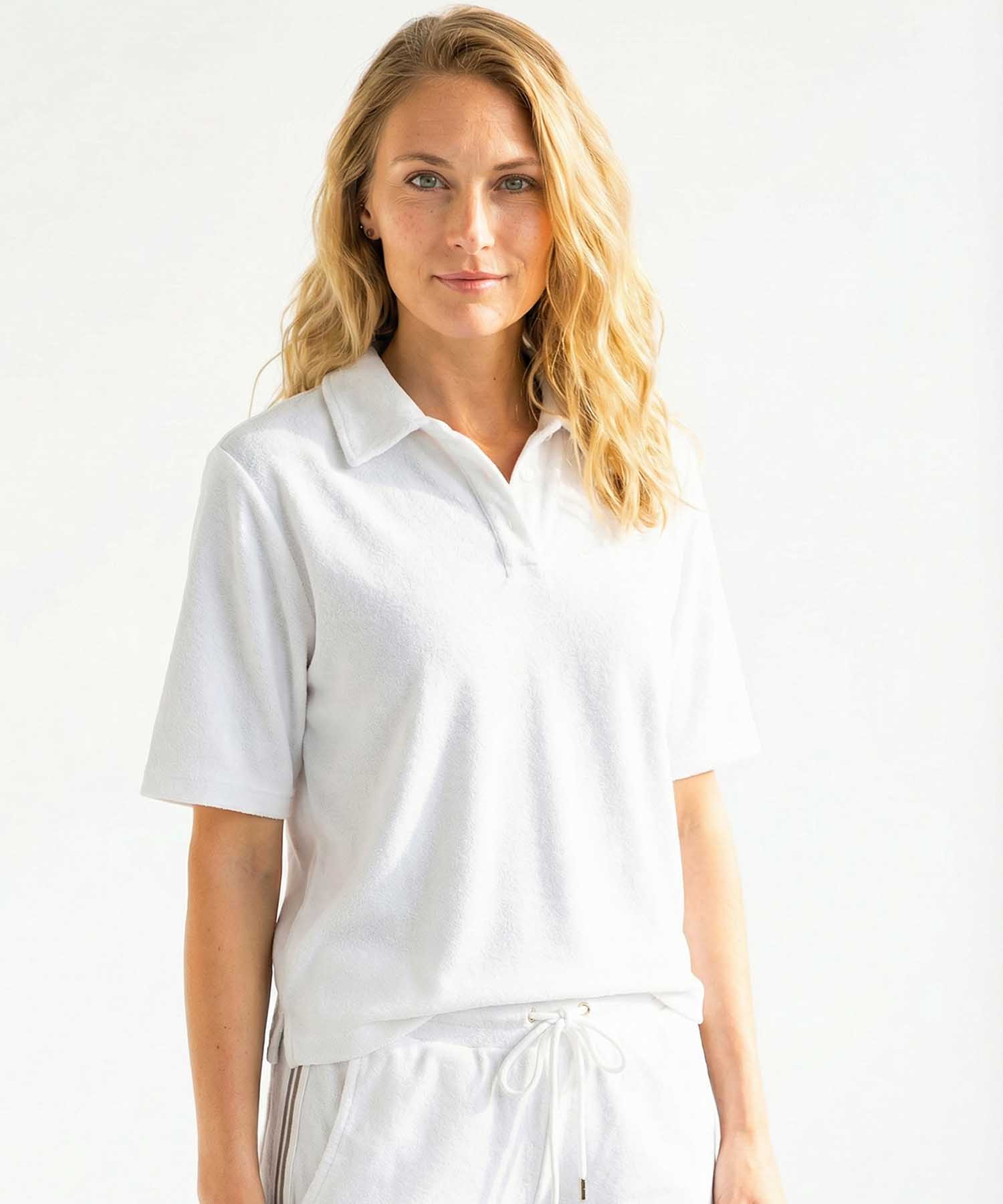 You Too Poloshirt Emma aus Frottier in Weiss | Modehaus Wörmann