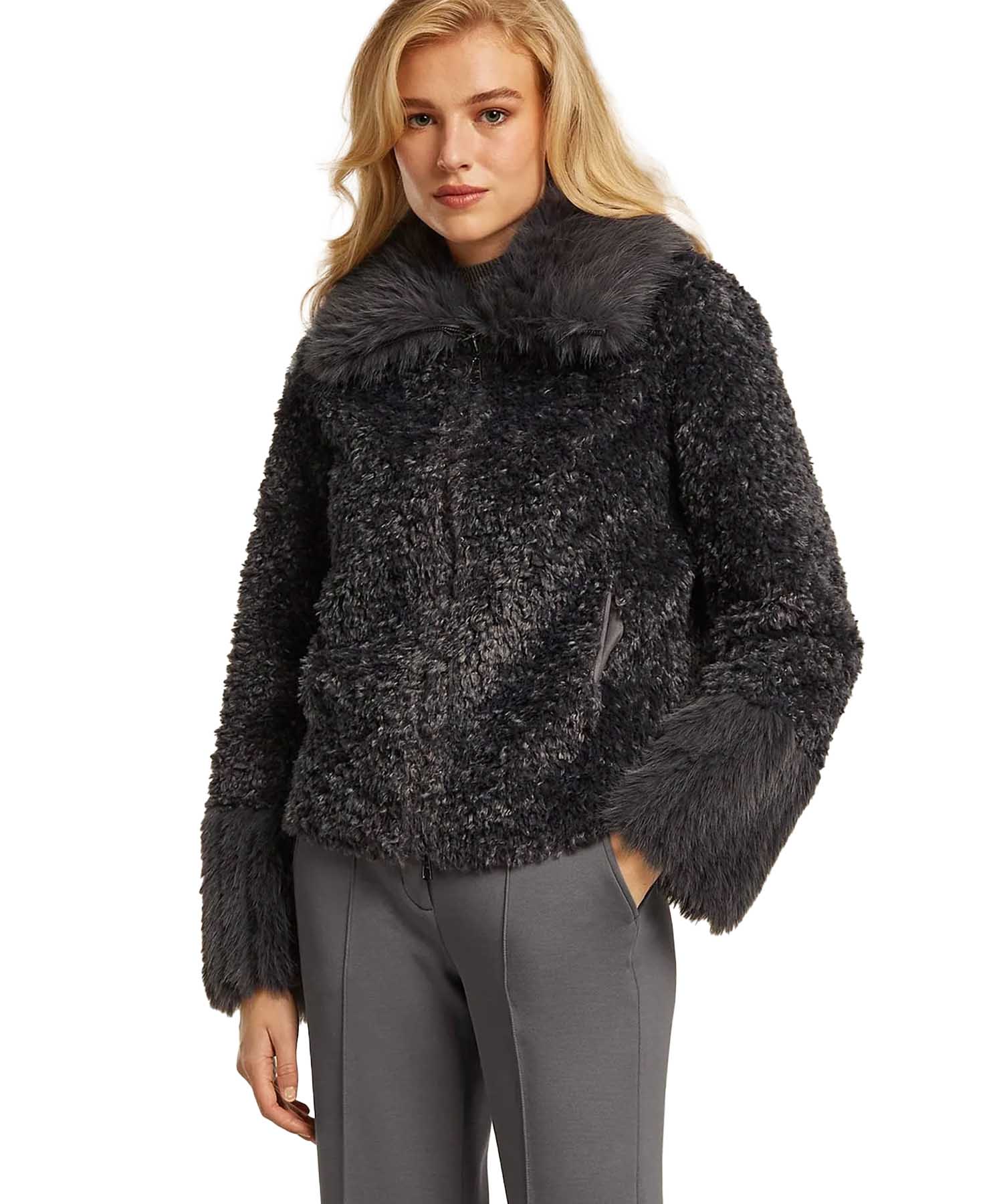 Beaumont Jacke aus Webpelz zum Wenden in dunkelgrau