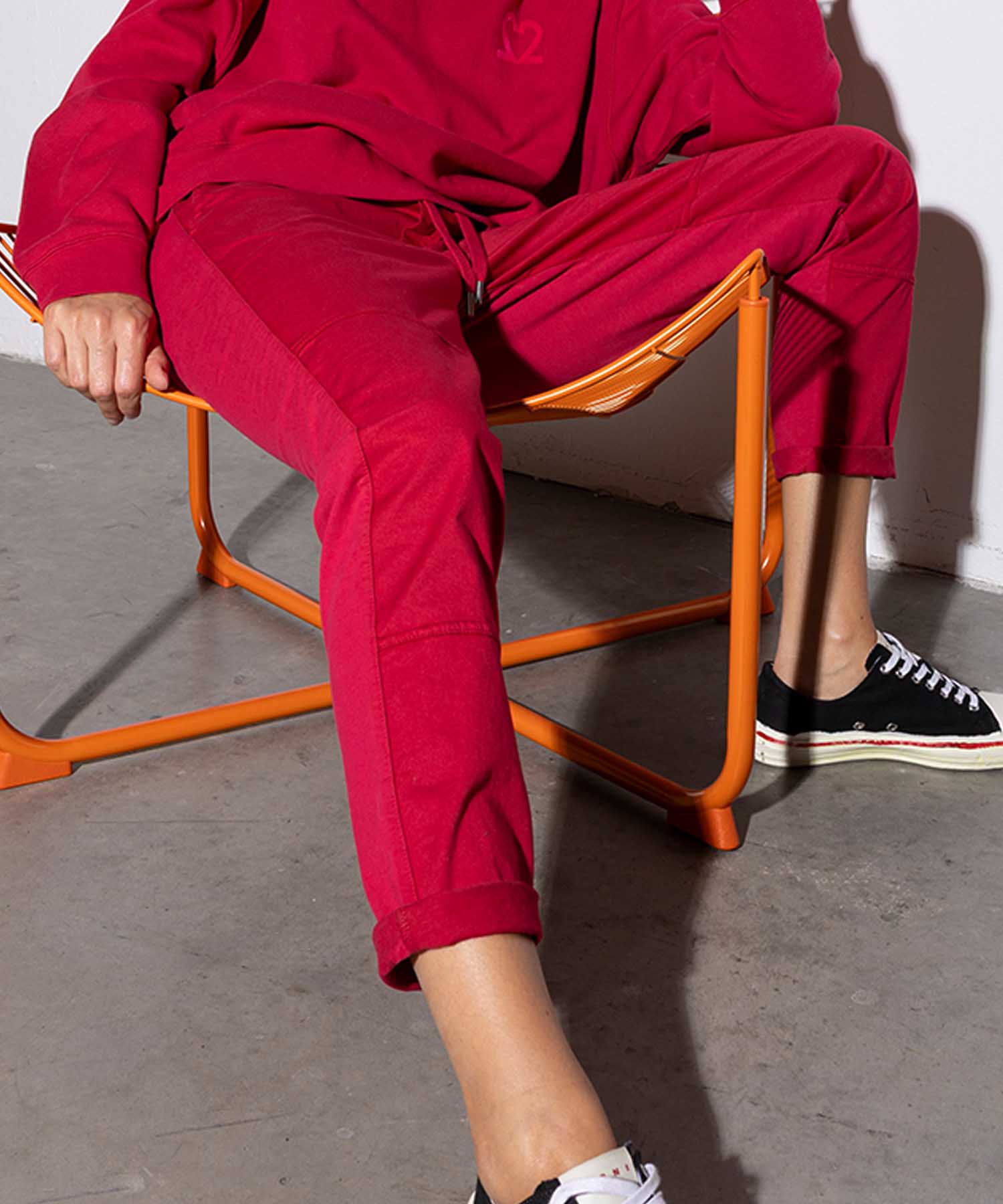 YOU TWO coole Hose im Materialmix in winter pink