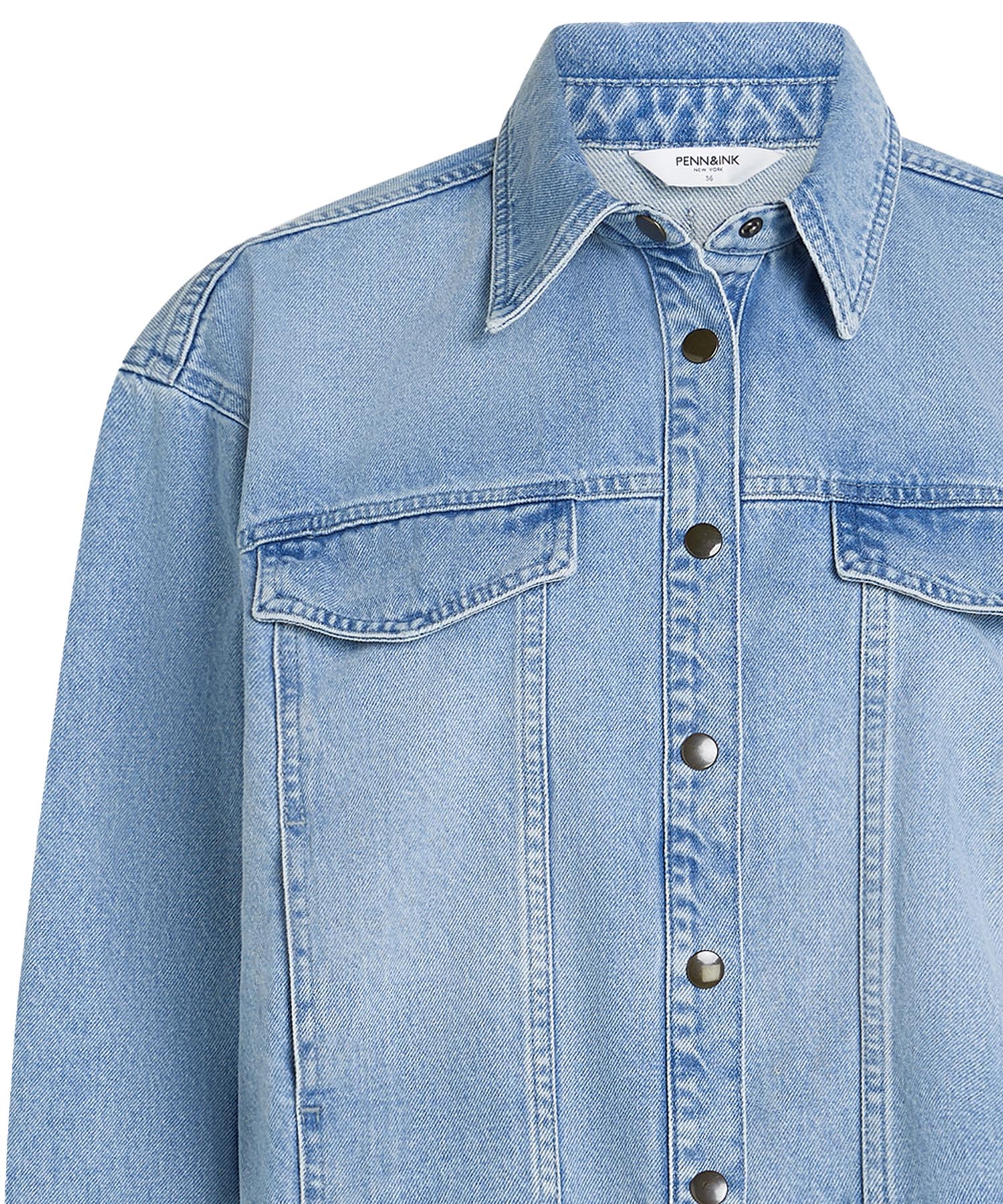 PENN&INK N.Y kurz und lässig geschnittene Jeansjacke