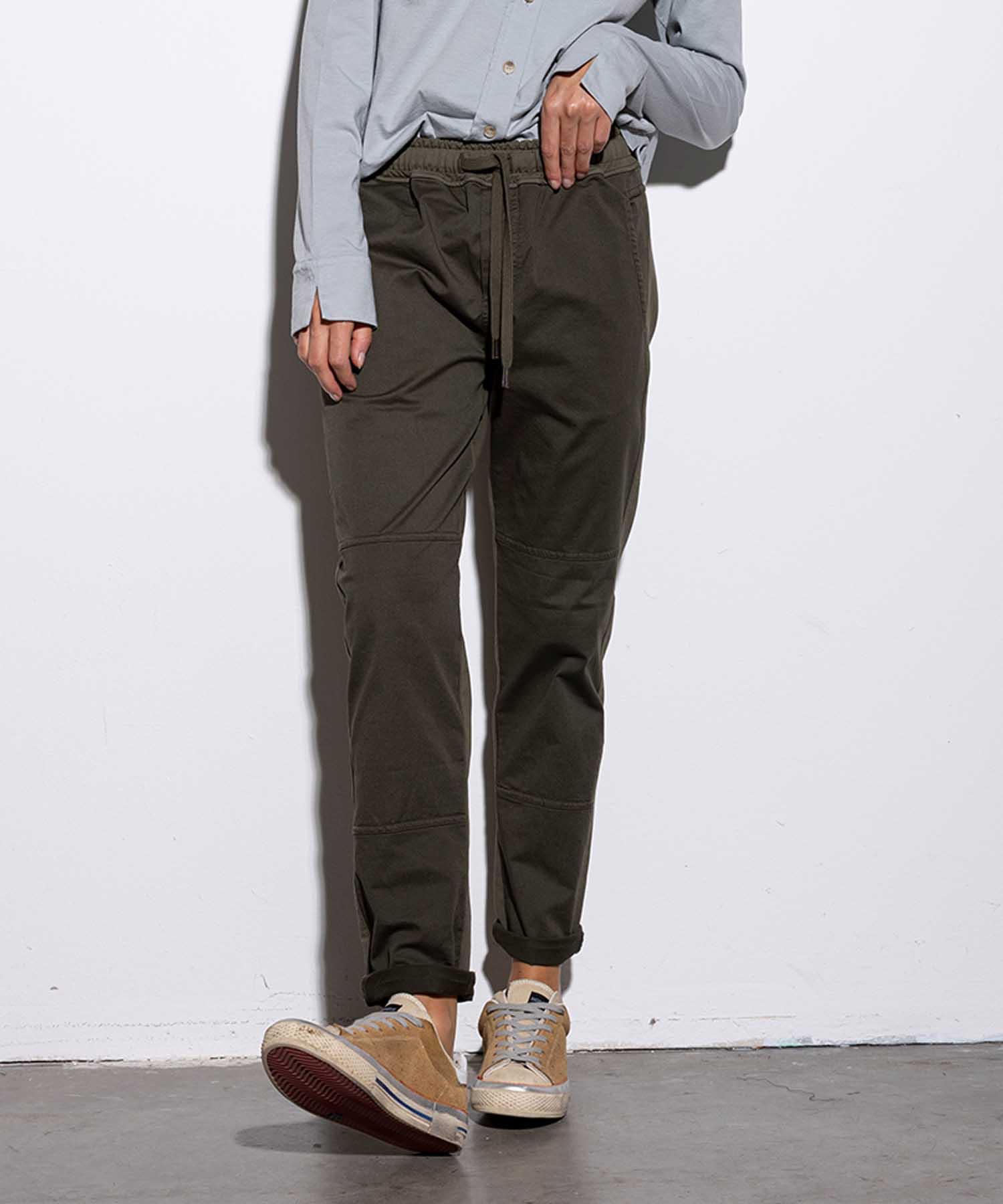 YOU TWO coole Hose im Materialmix in oliv