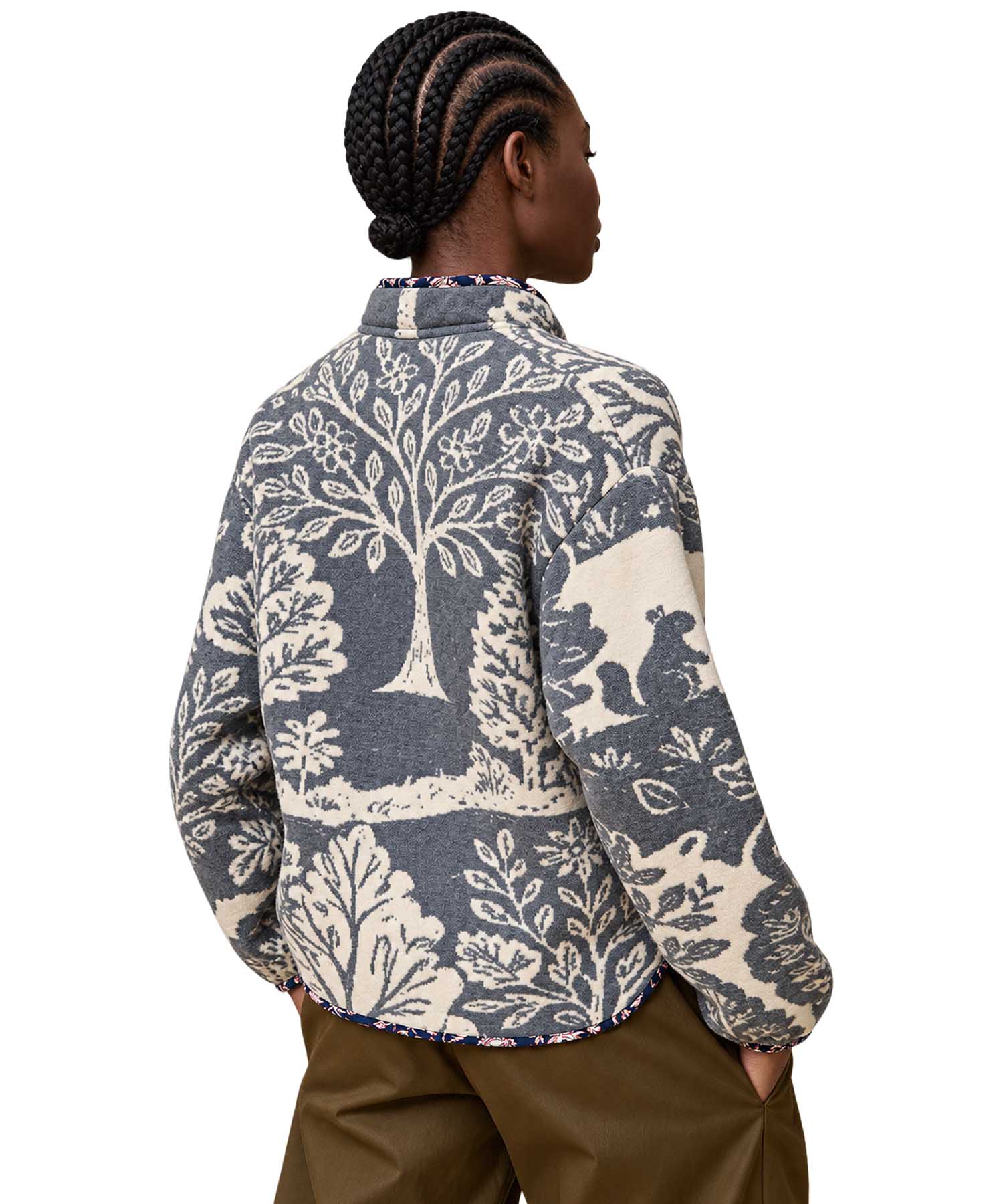 Aldo Martins Jacquard-Jacke Floral in Grau & Natur | Modehaus Wörmann