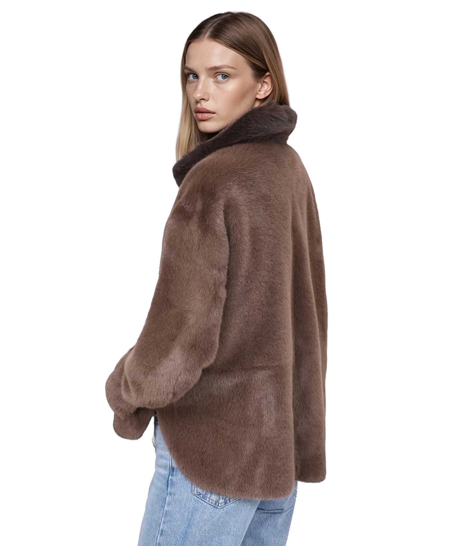 Blonde No. 8 Wendejacke TARA aus Webpelz in Braun | Modehaus Wörmann